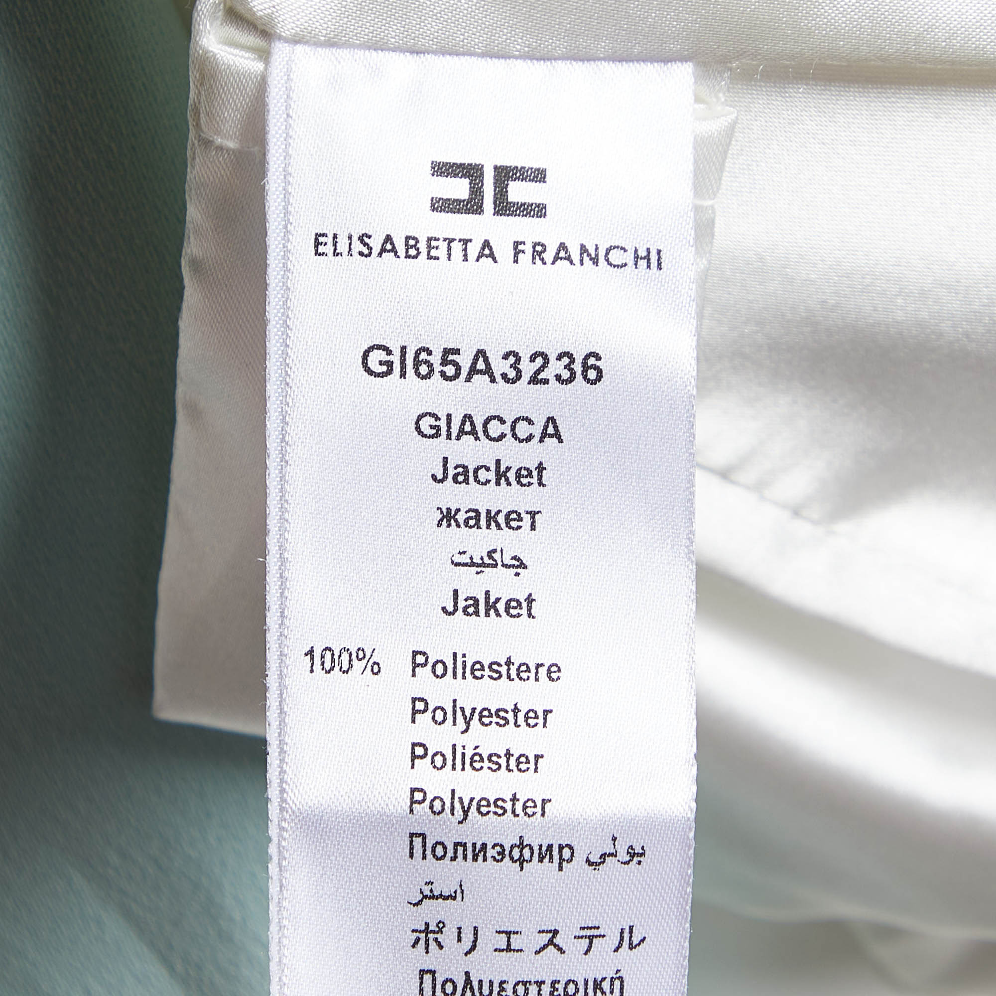 Elisabetta Franchi White Crepe Colorblock Pleated Jacket M