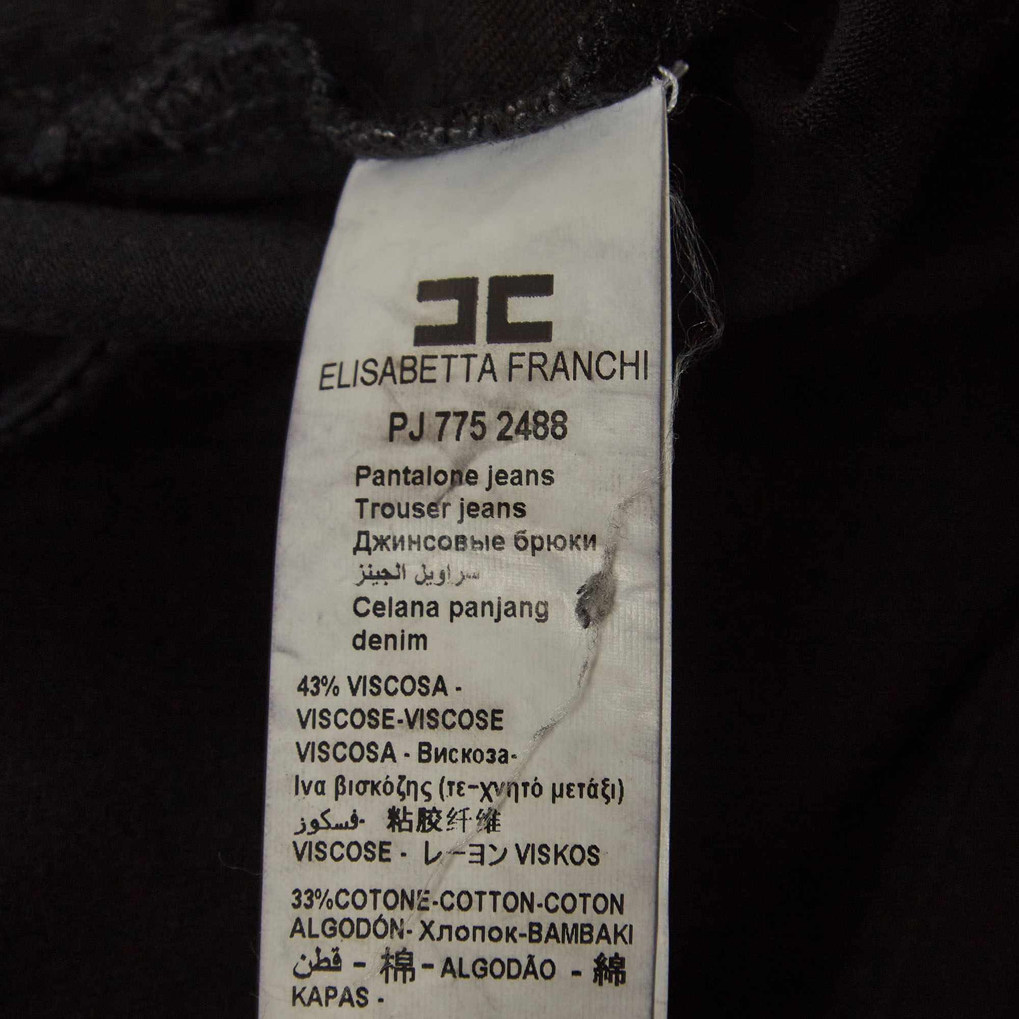 Elisabetta Franchi Black Distressed Denim Skinny Jeans M Waist 30