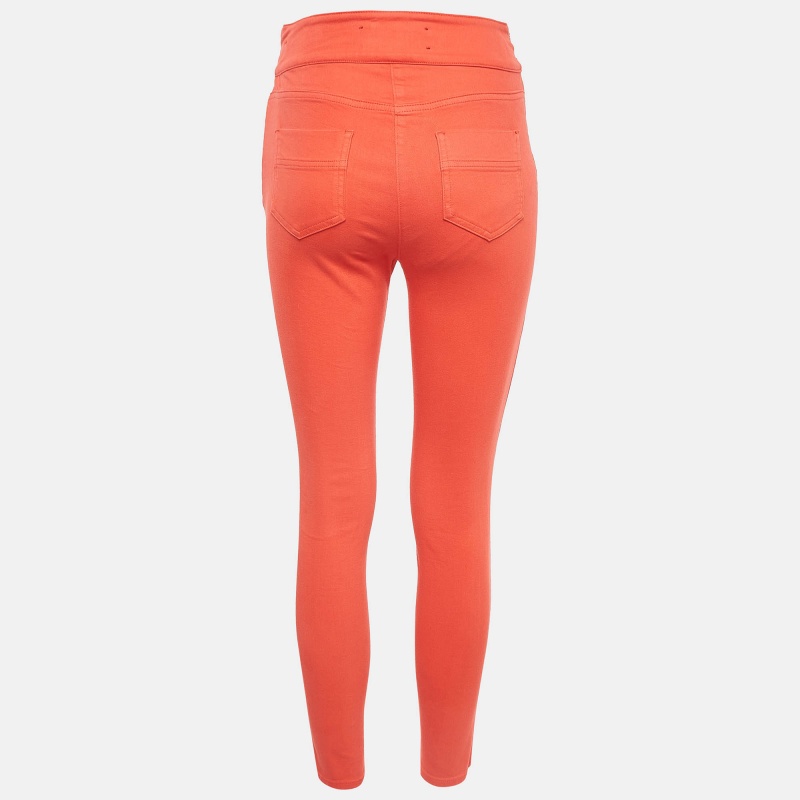 Elisabetta Franchi Orange Applique Denim Skinny Jeans M Waist 28