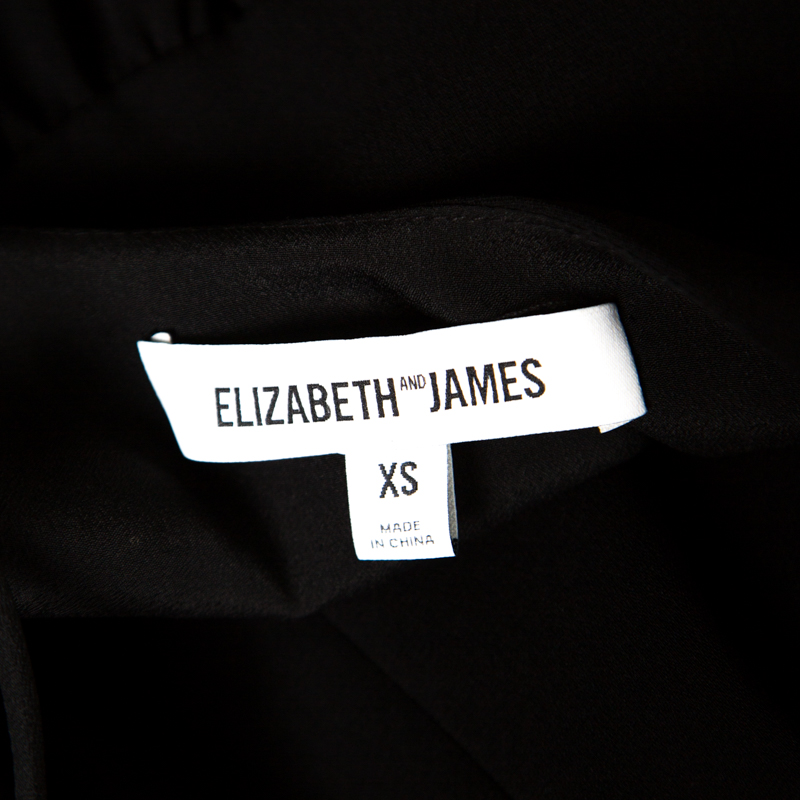 Elizabeth & James Black Crepe Knit Perth Halter Top XS
