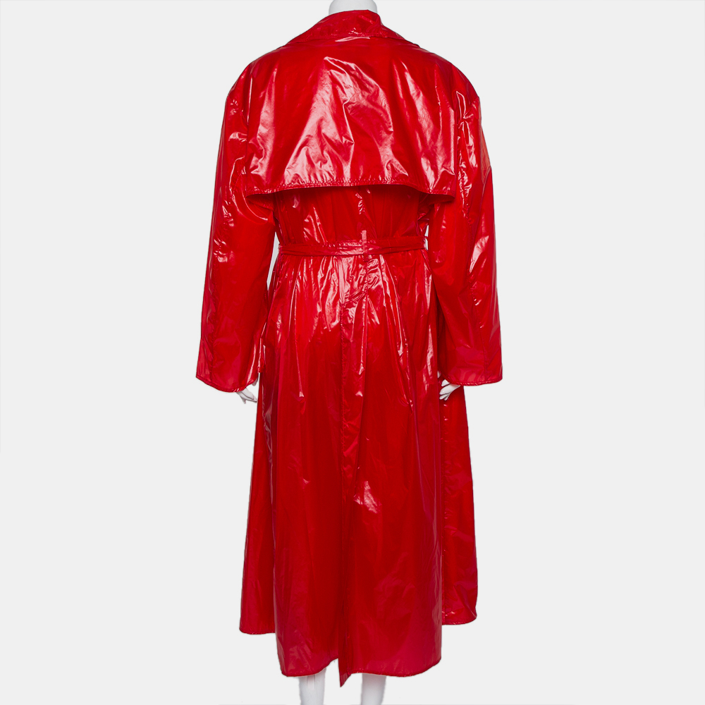 Ellery Red Synthetic Belted Le Strange Trench Coat M