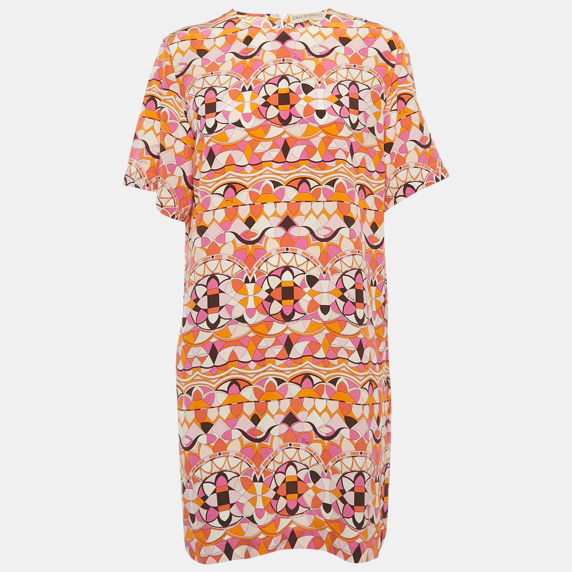 Printed Silk Shift Dress M - Emilio Pucci - Modalova