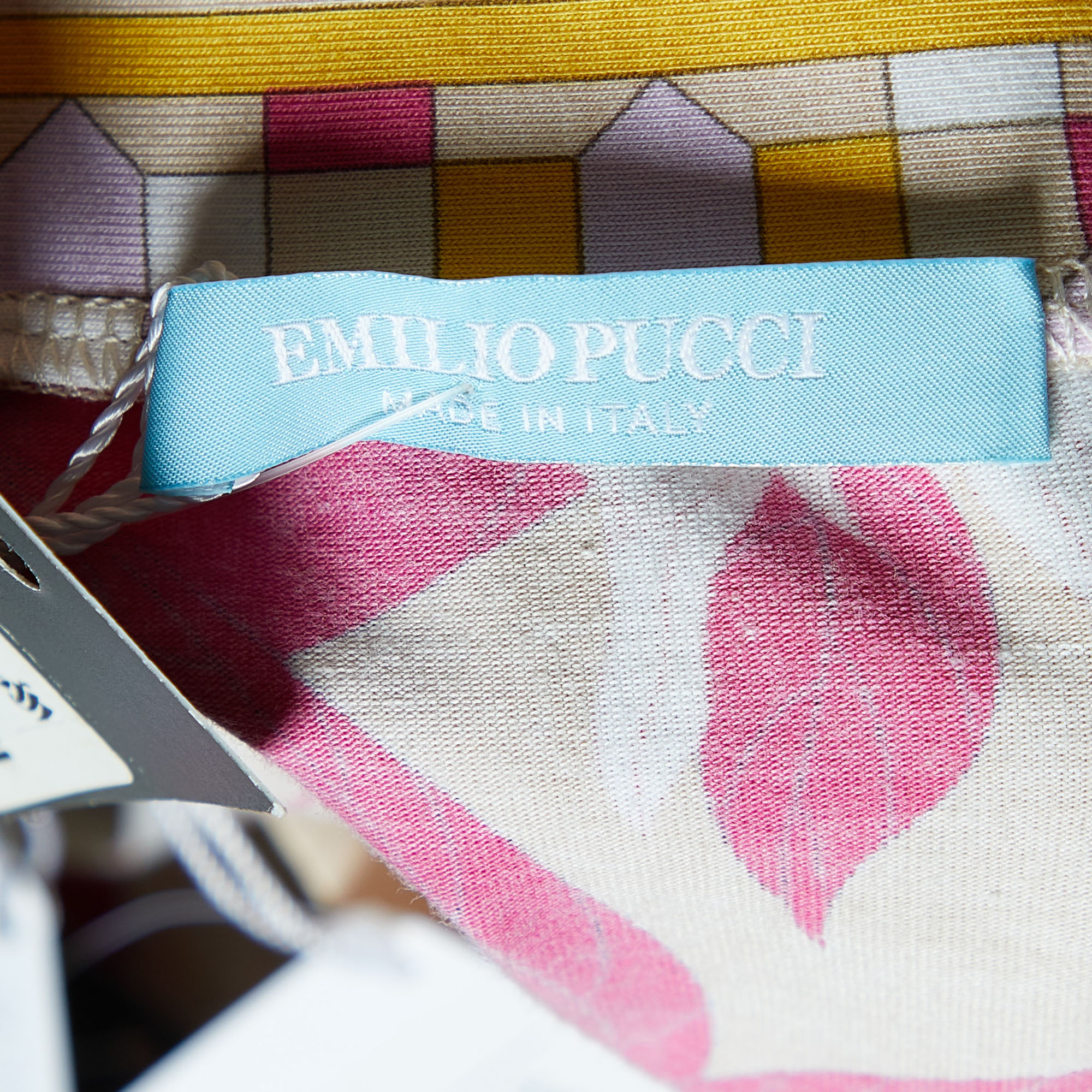 Emilio Pucci Multicolor Printed Cotton Knit Midi Dress M