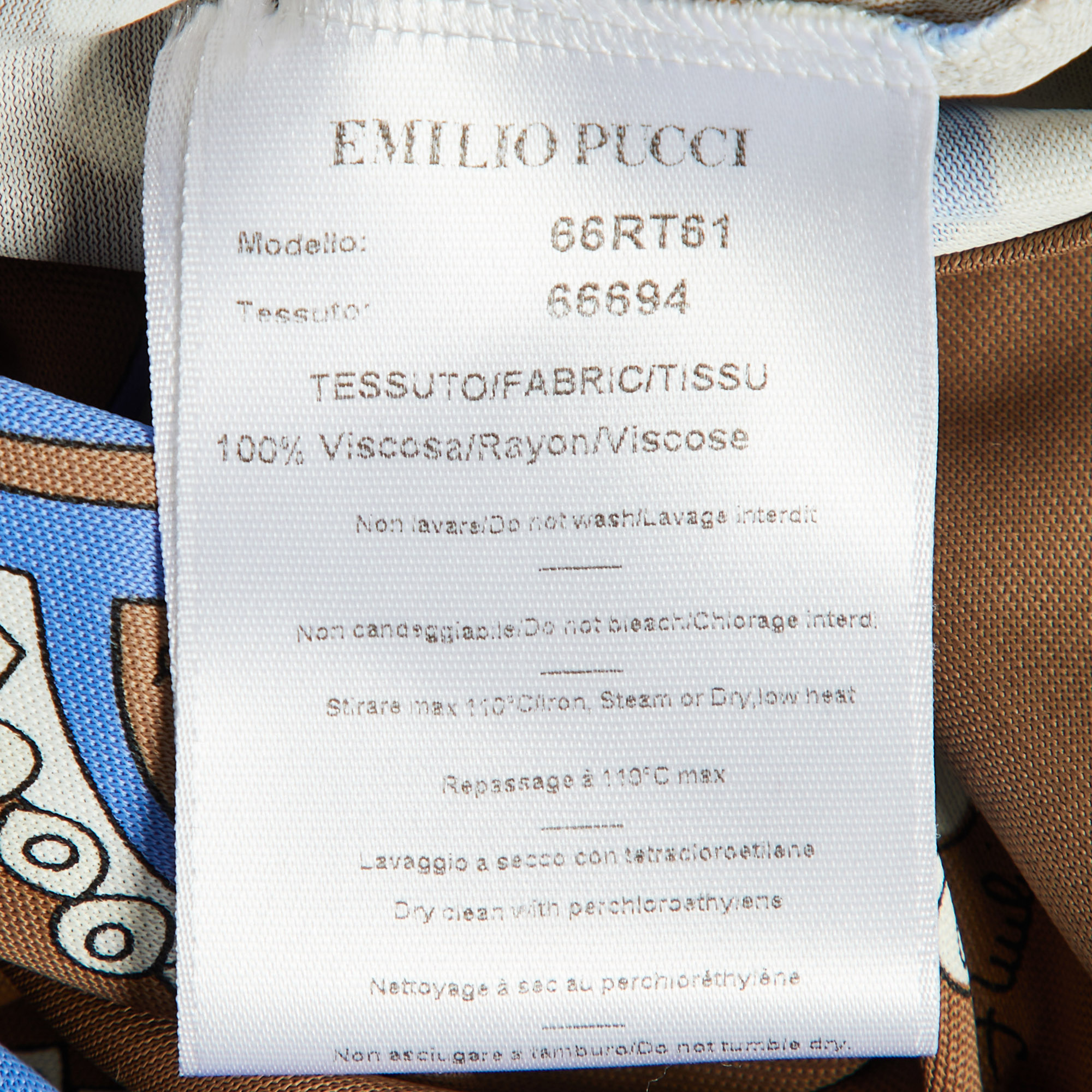 Emilio Pucci Beige Printed Jersey Pants M