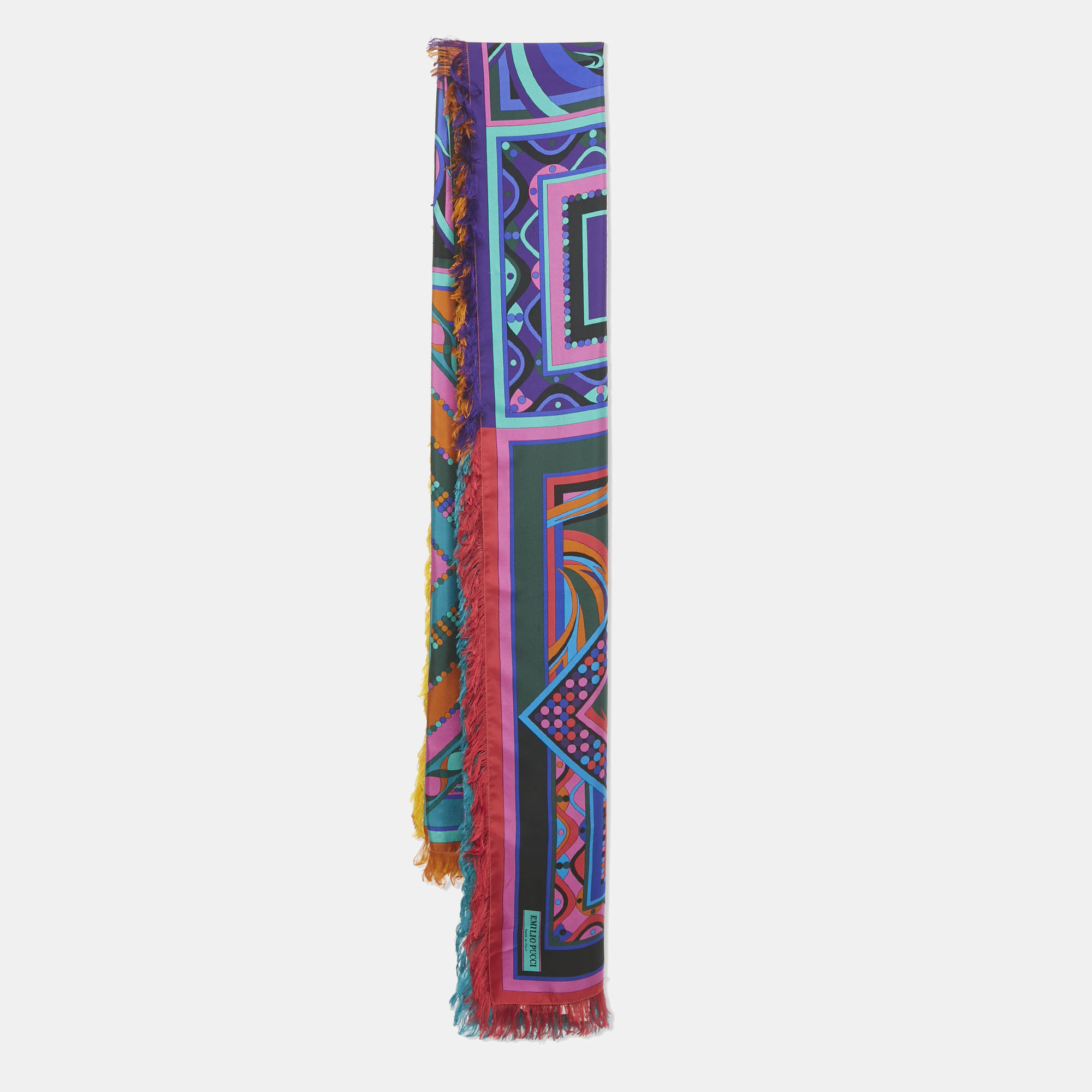 Emilio Pucci Multicolor Printed Silk Fringed Scarf
Emilio Pucci Multicolor Printed Silk Fringed Scarf