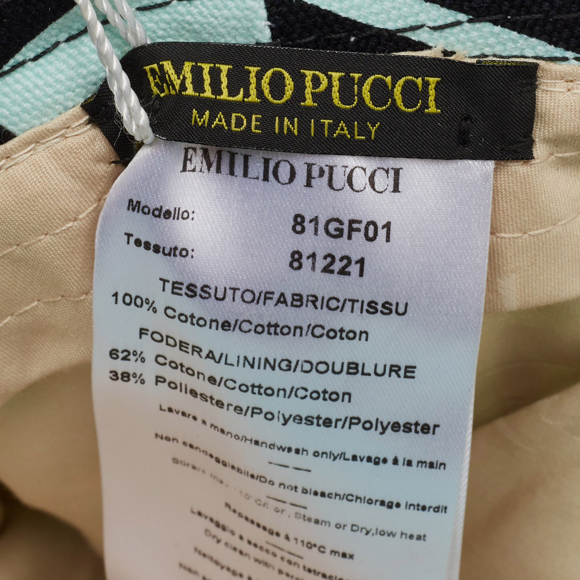 Emilio Pucci Multicolor Print Cotton Bucket Hat Size 54