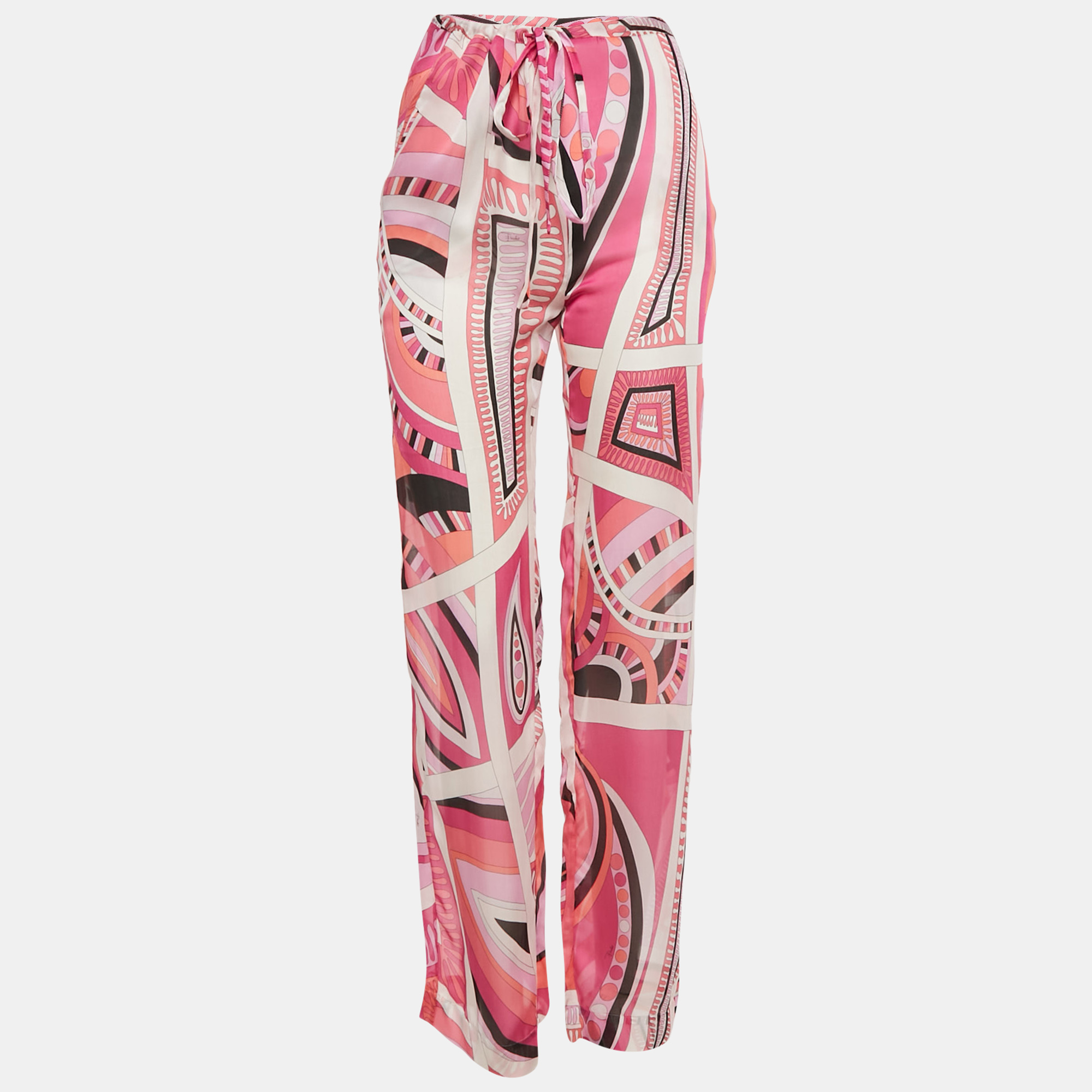 Printed Silk Semi Sheer Pants S - Emilio Pucci - Modalova