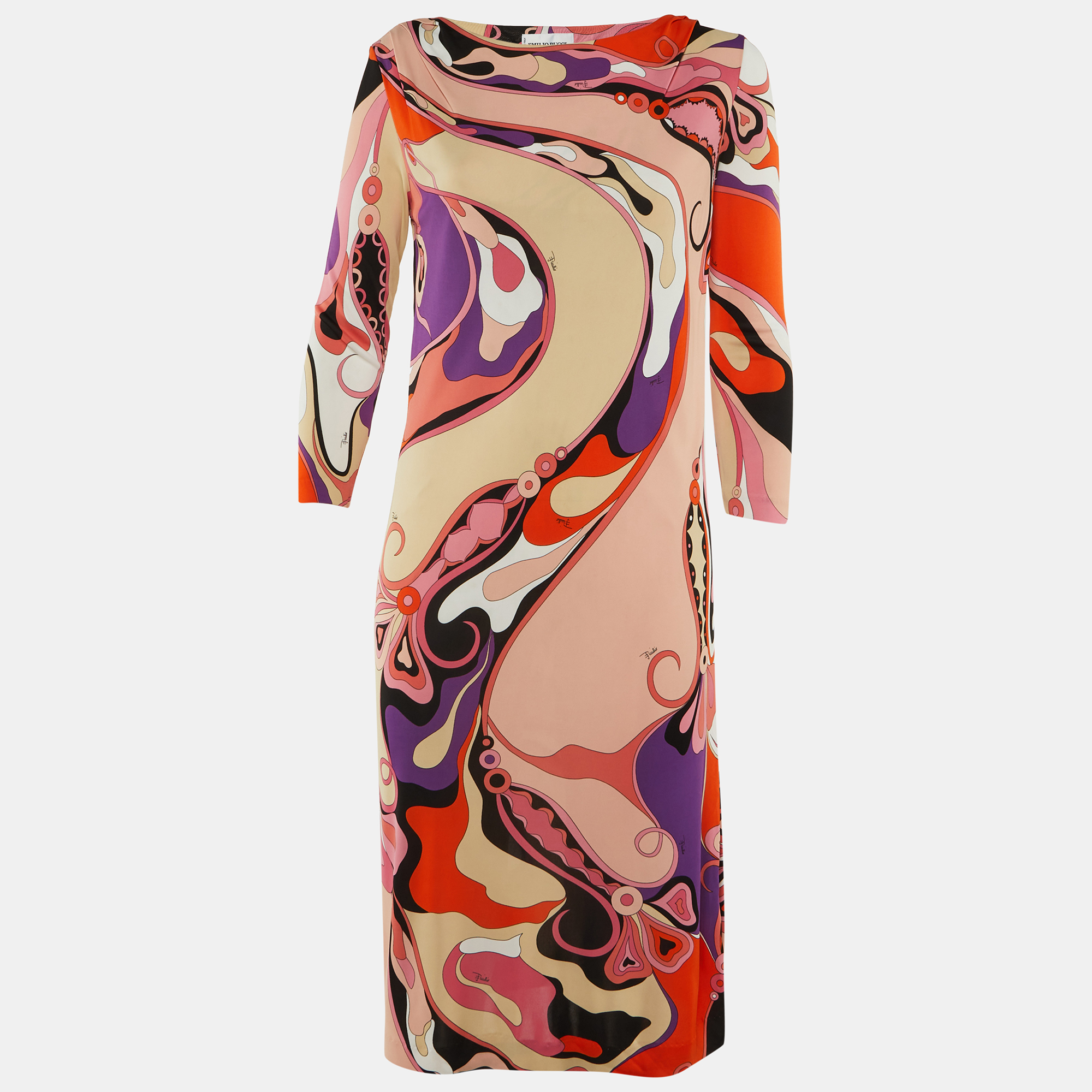 Iride Print Jersey Midi Dress L - Emilio Pucci - Modalova