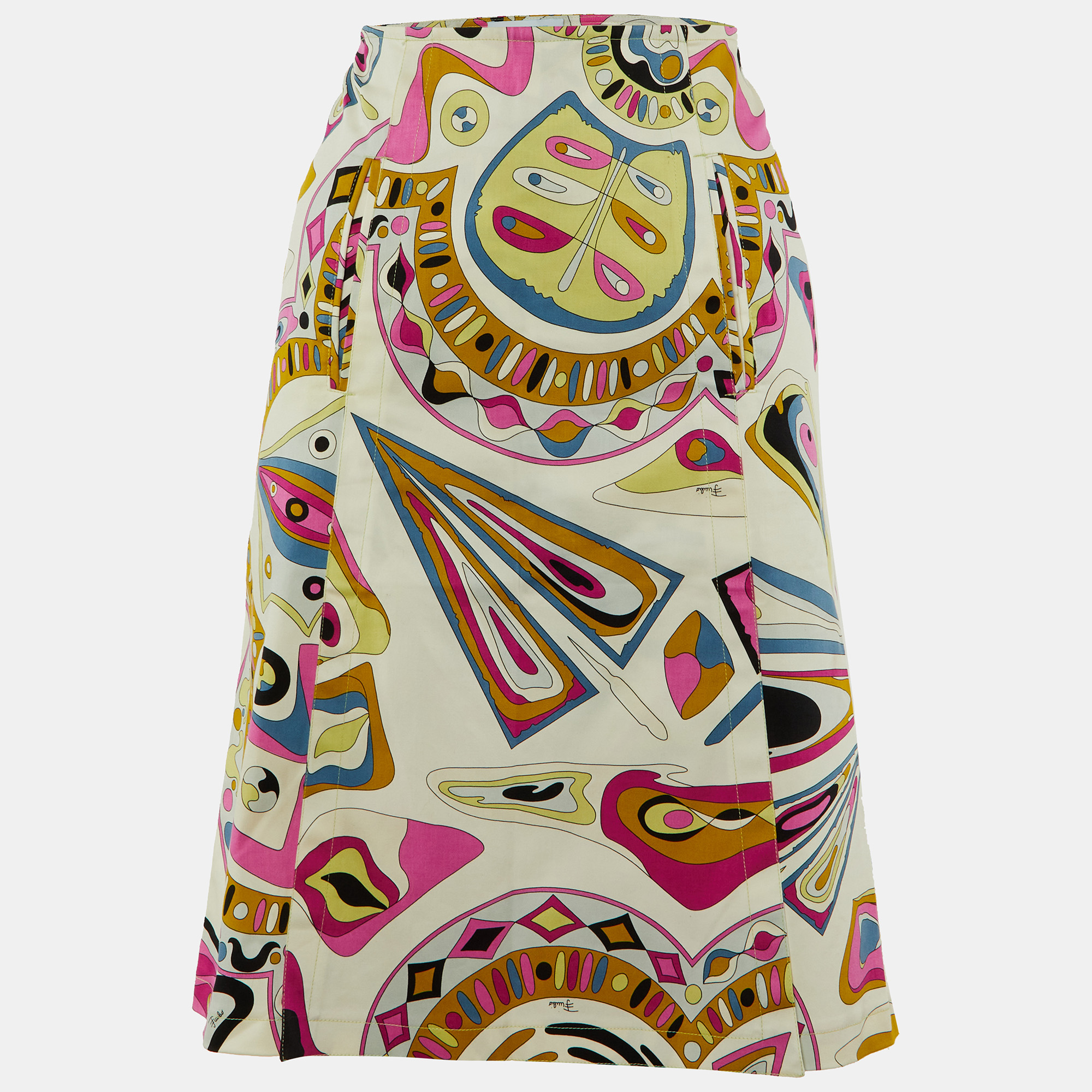 Printed Cotton Overlap Skirt M - Emilio Pucci - Modalova