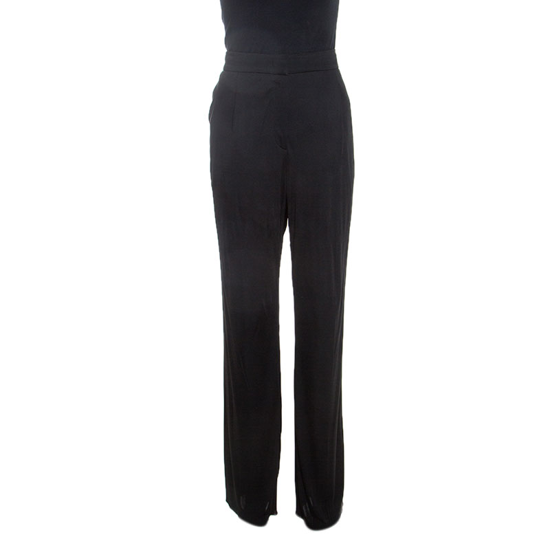 Image of Emilio Pucci Black Stretch Jersey High Waisted Trousers L