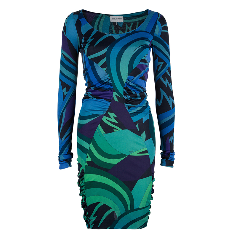 Image of Emilio Pucci Printed Long Sleeve Dress S