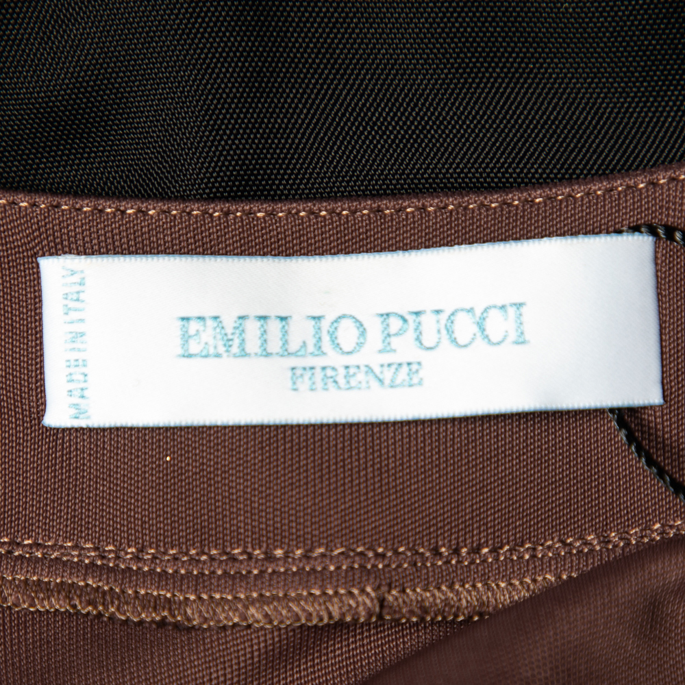 Emilio Pucci Firenze Black Colorblock Jersey Sheath Dress L