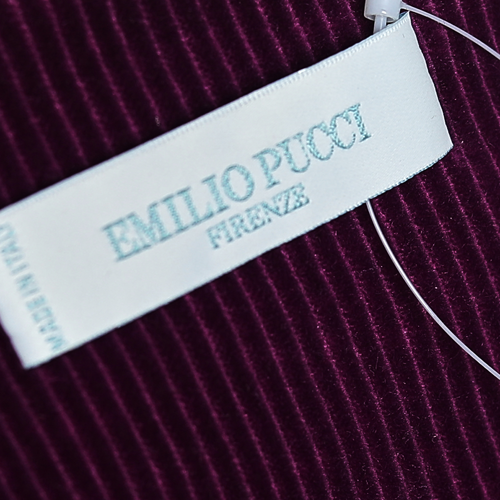 Emilio Pucci Purple Corduroy Button Front Jacket M