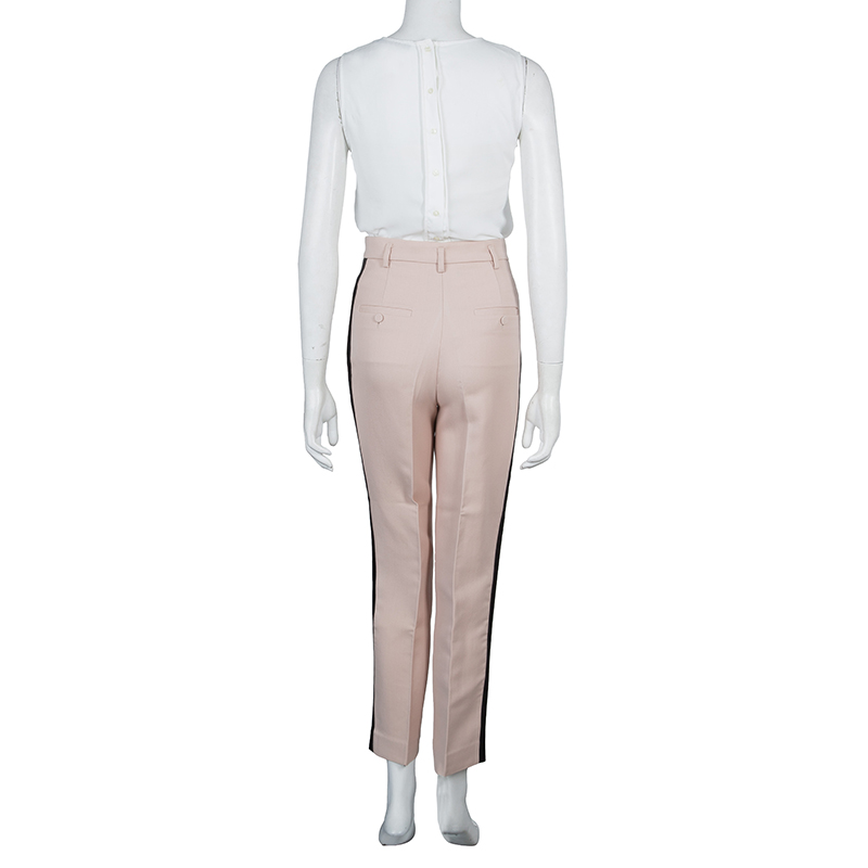 Emilio Pucci Pink Contrast Side Panel Detail Trousers S