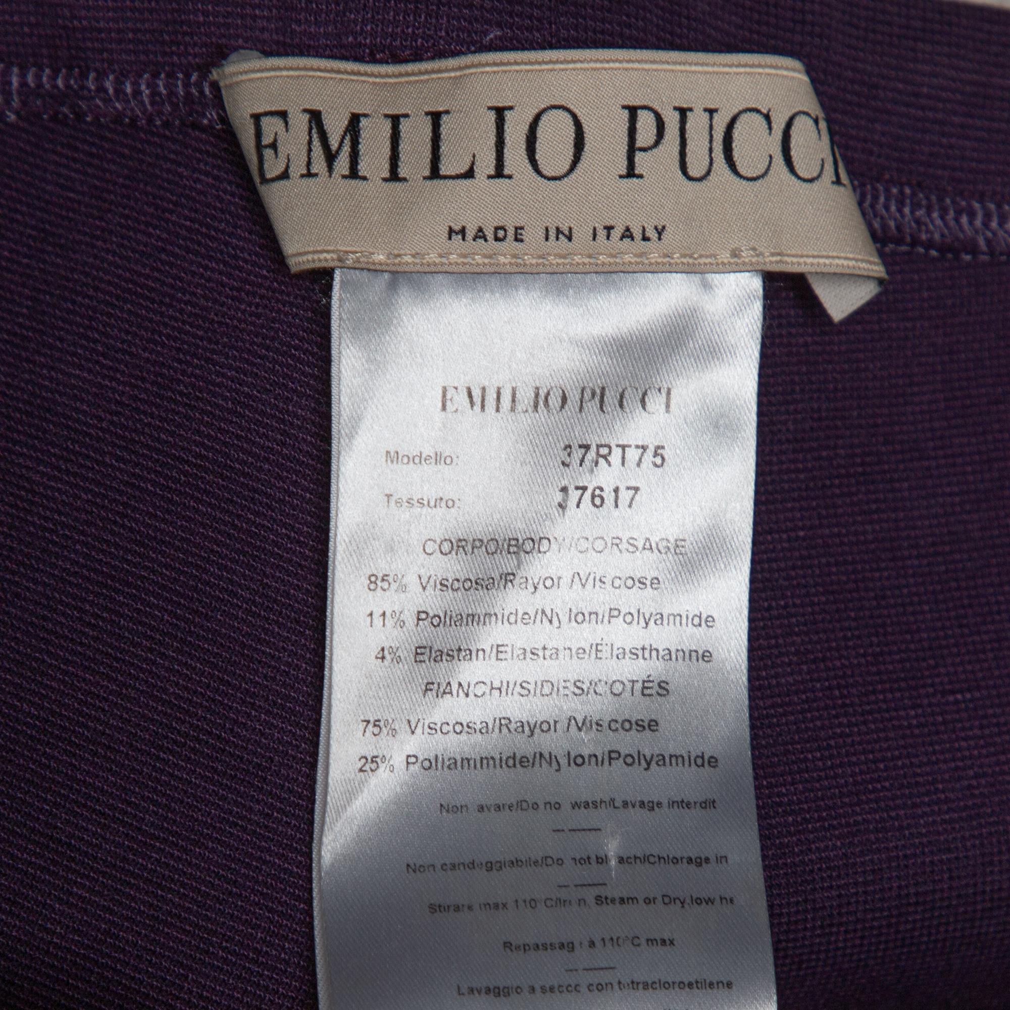 Emilio Pucci Purple Knit & Lace Inset Leggings S