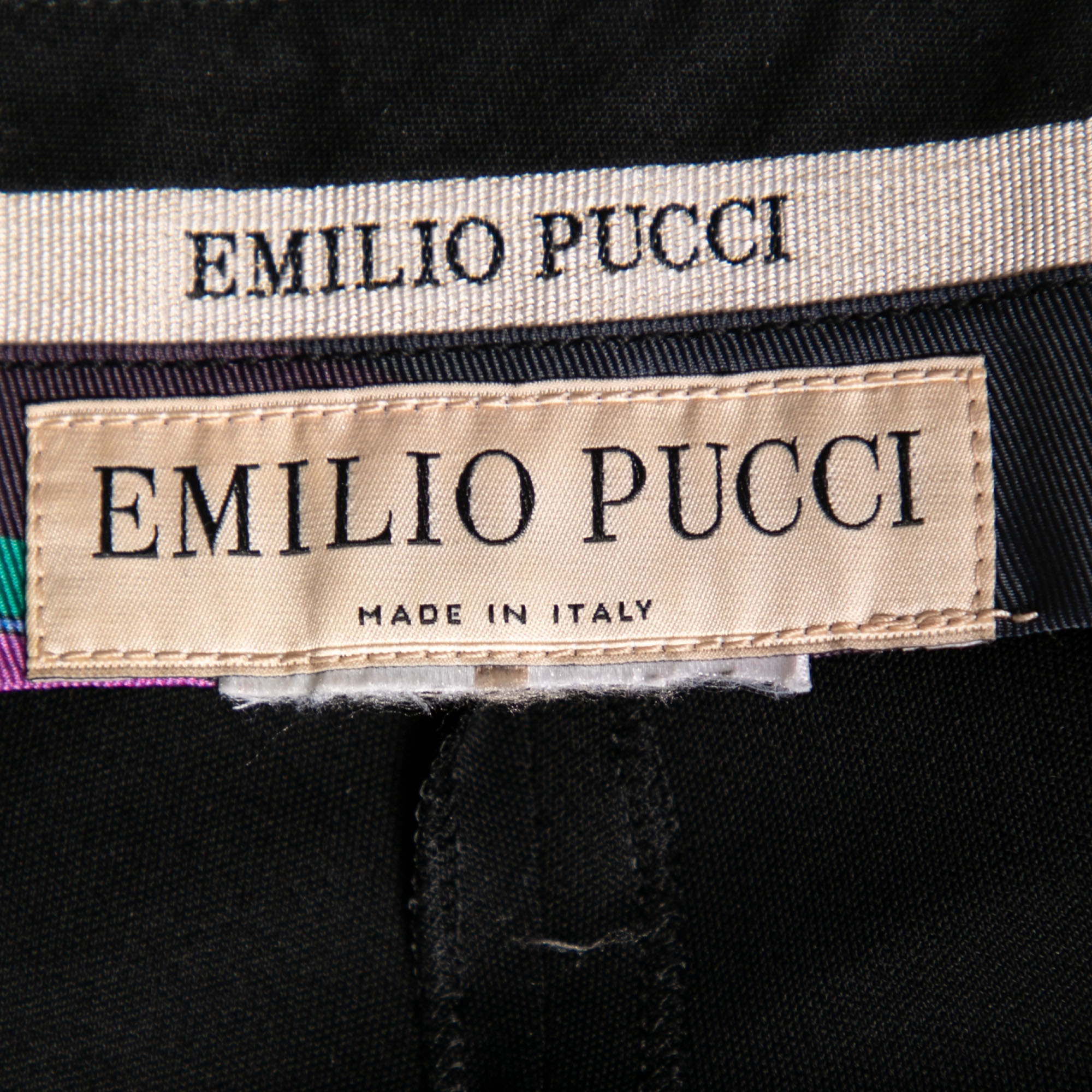 Emilio Pucci Black Jersey Straight Trouser L