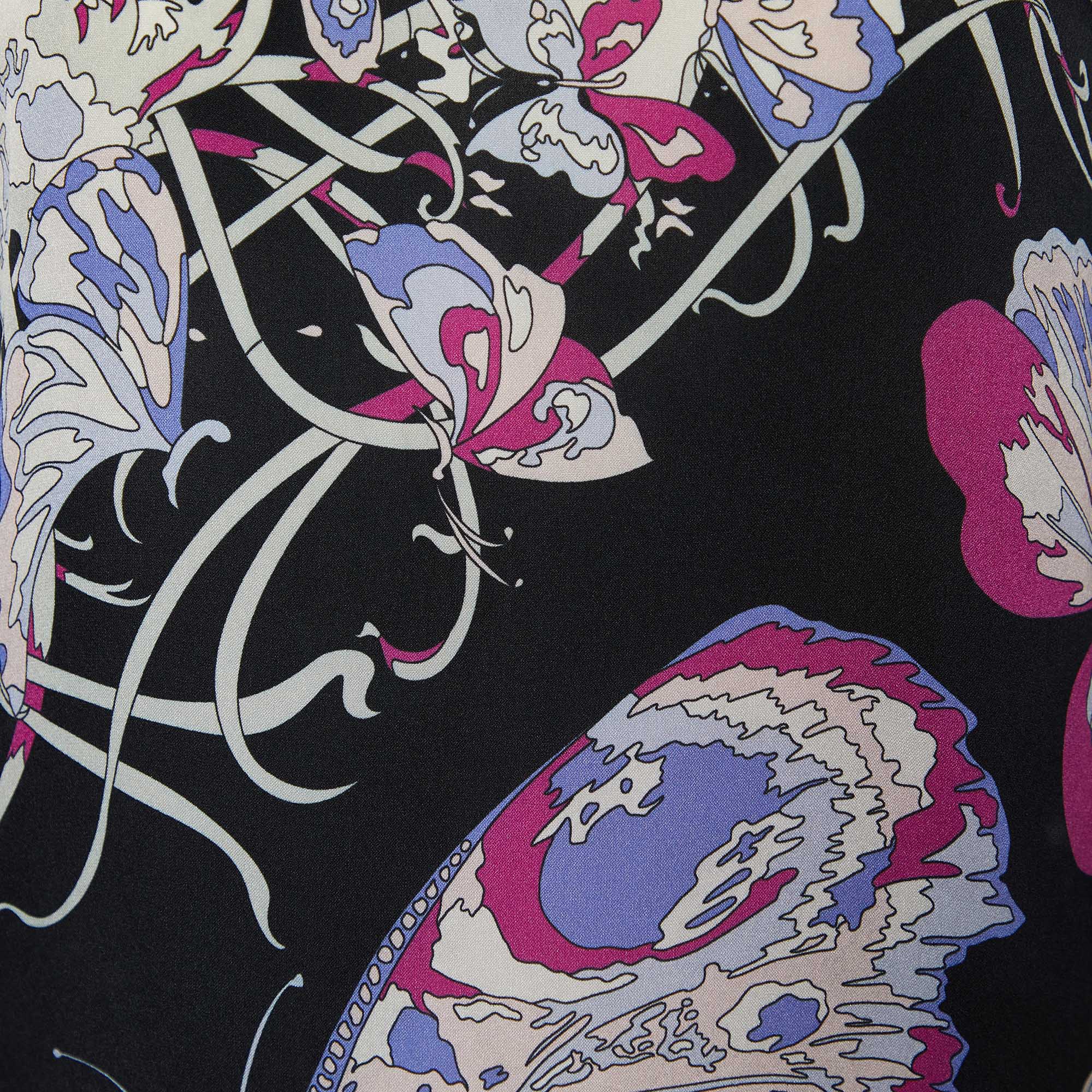 Emilio Pucci Multicolor Printed Silk Top S