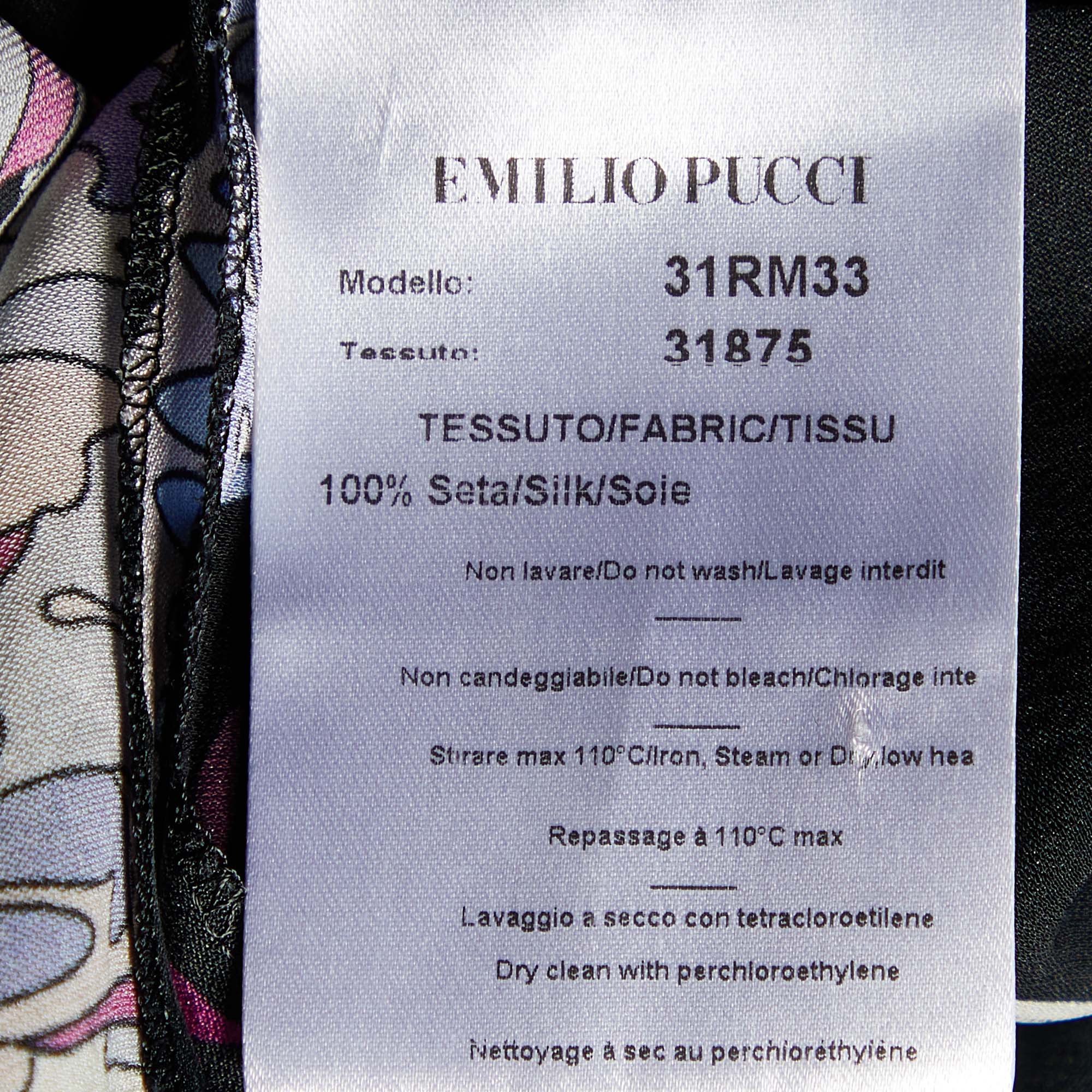 Emilio Pucci Multicolor Printed Silk Top S