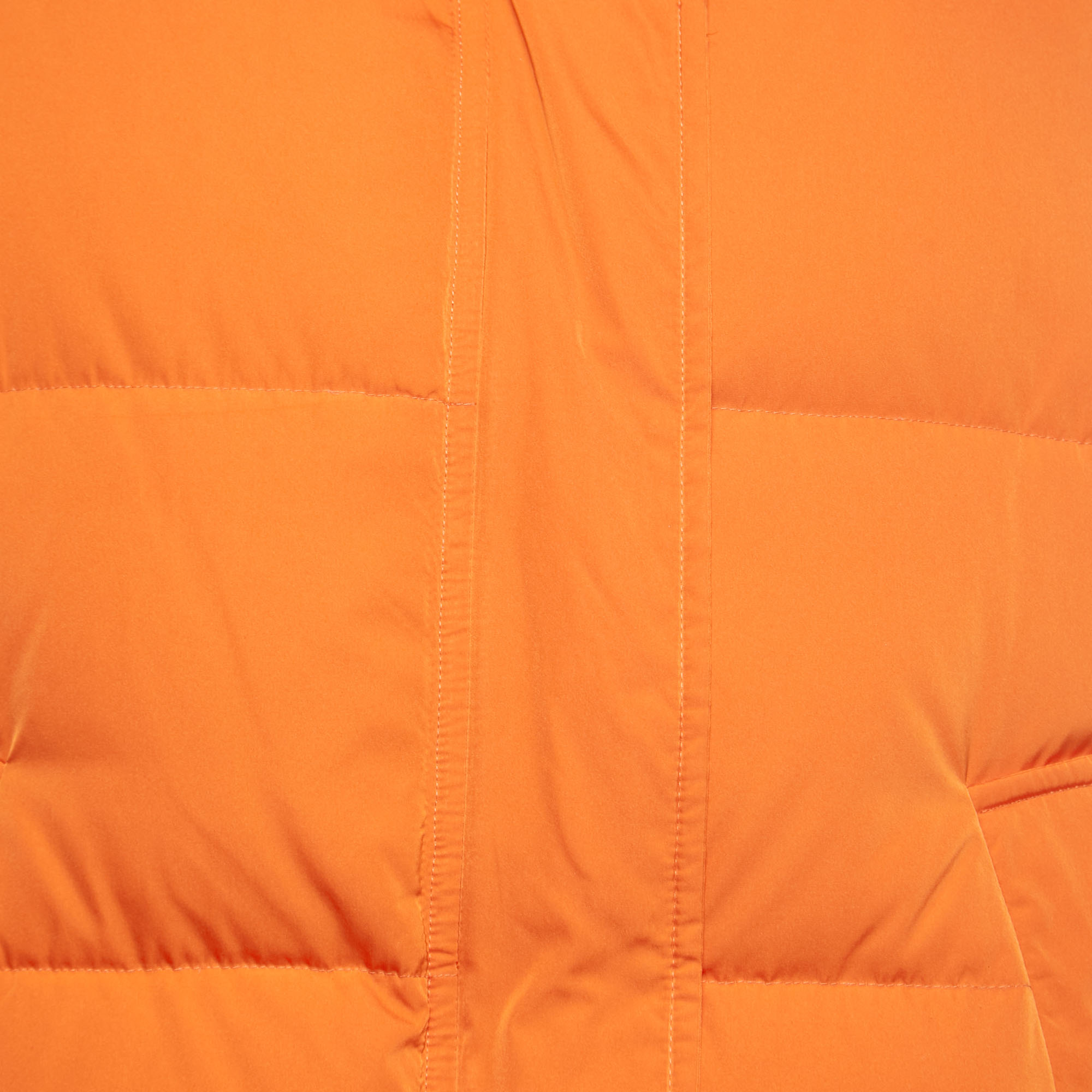 Emilio Pucci Orange Synthetic Hooded Down Jacket M