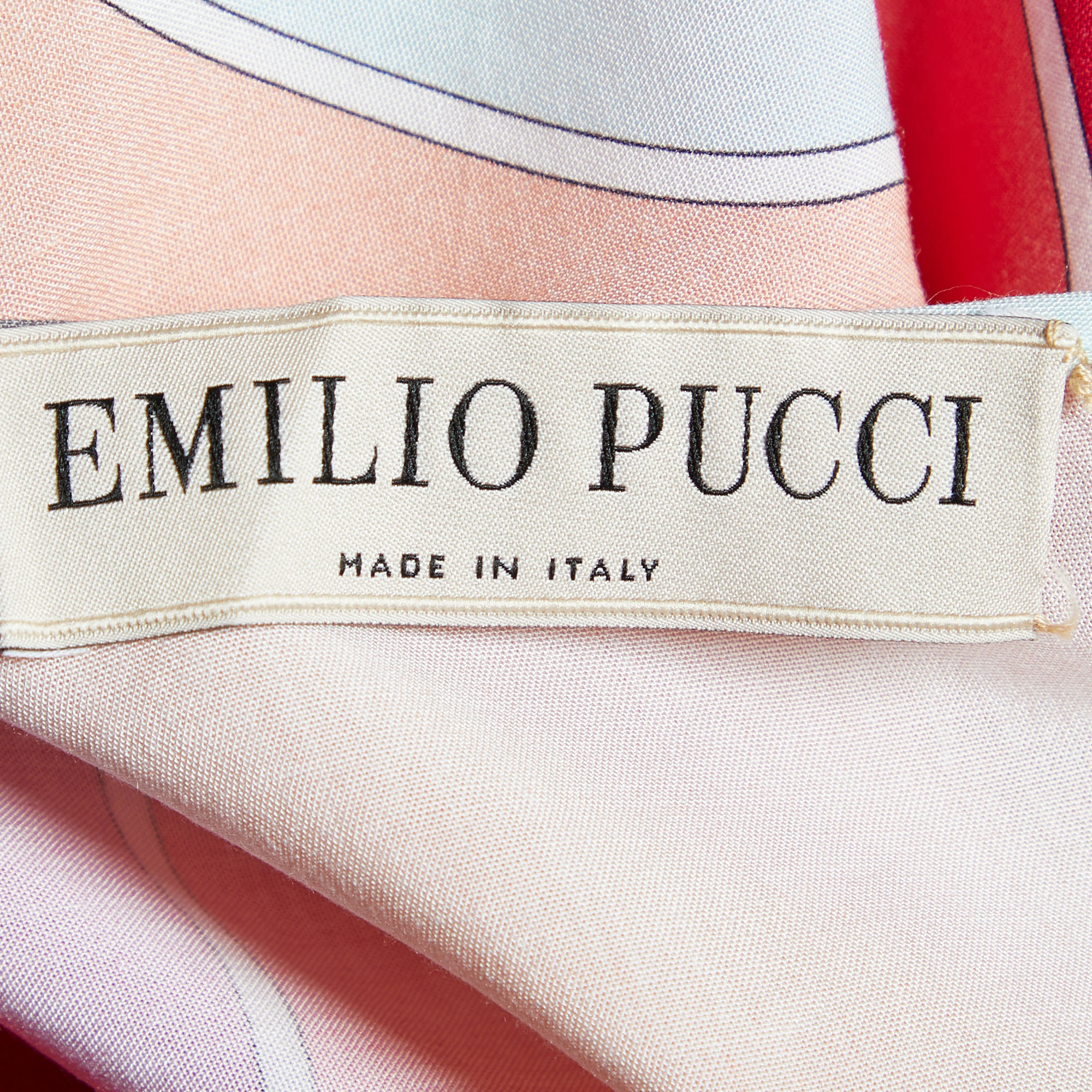 Emilio Pucci Multicolor Printed Twill Top M
