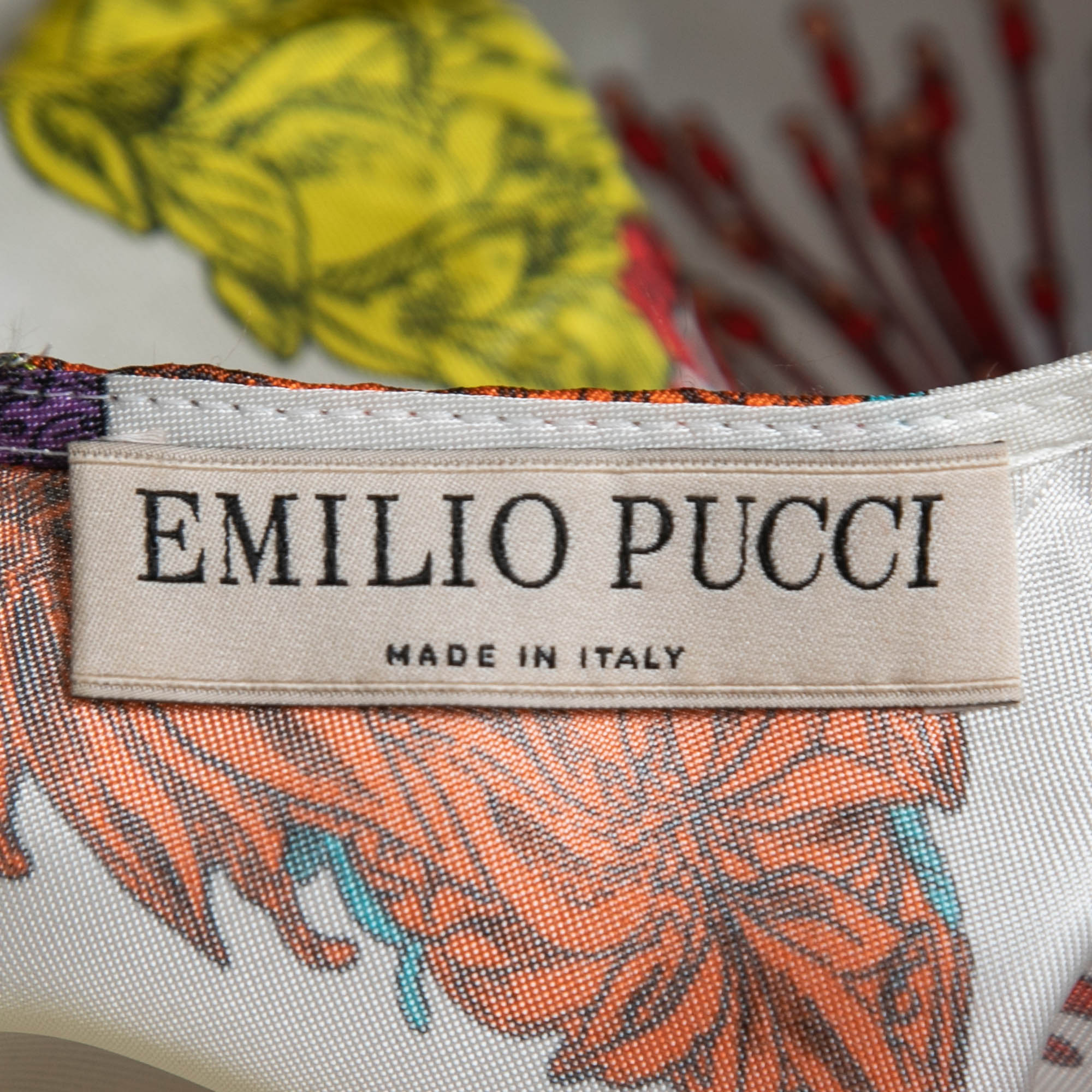 Emilio Pucci White Floral Printed Viscose Top S