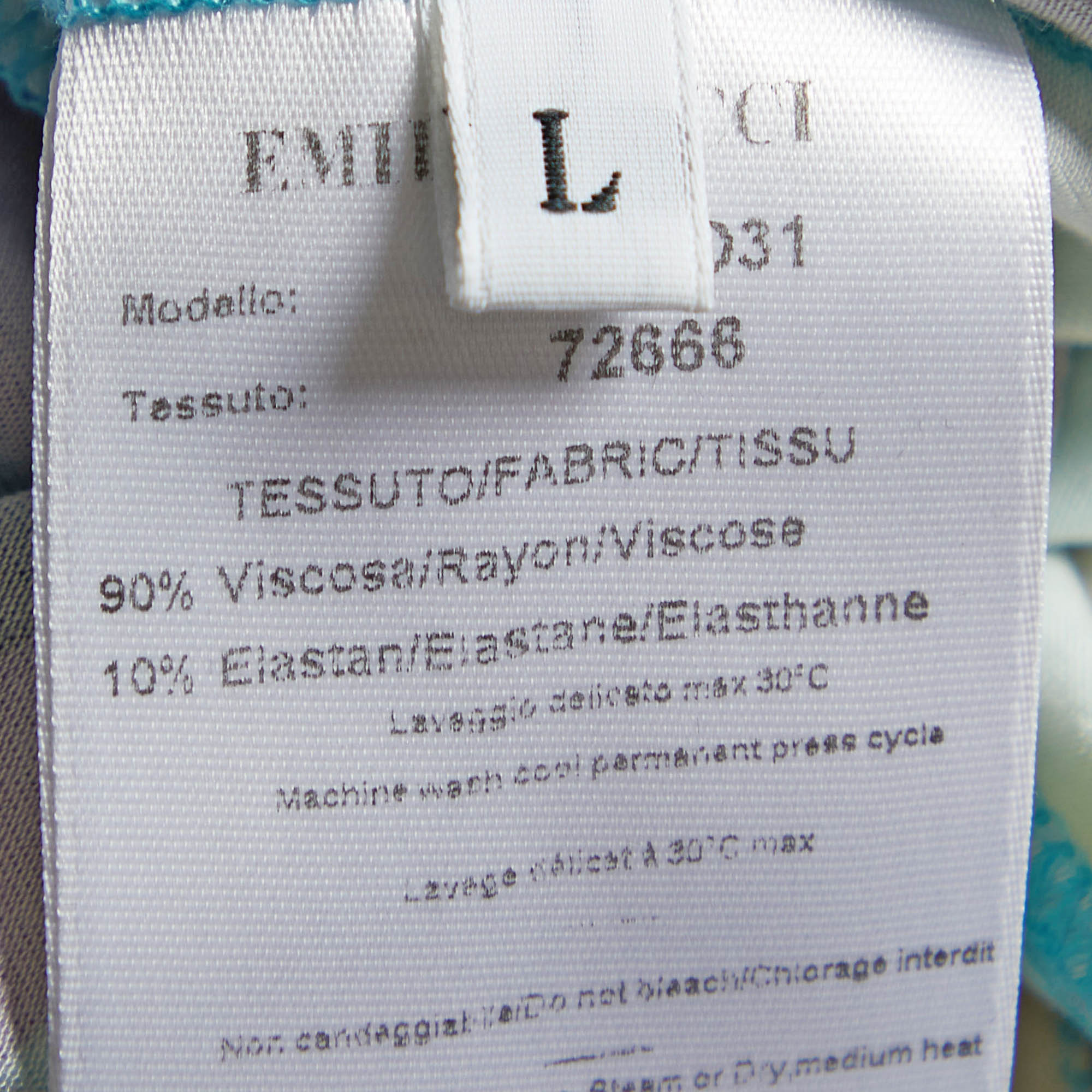 Emilio Pucci Multicolor Printed Knit V-Neck T-Shirt L