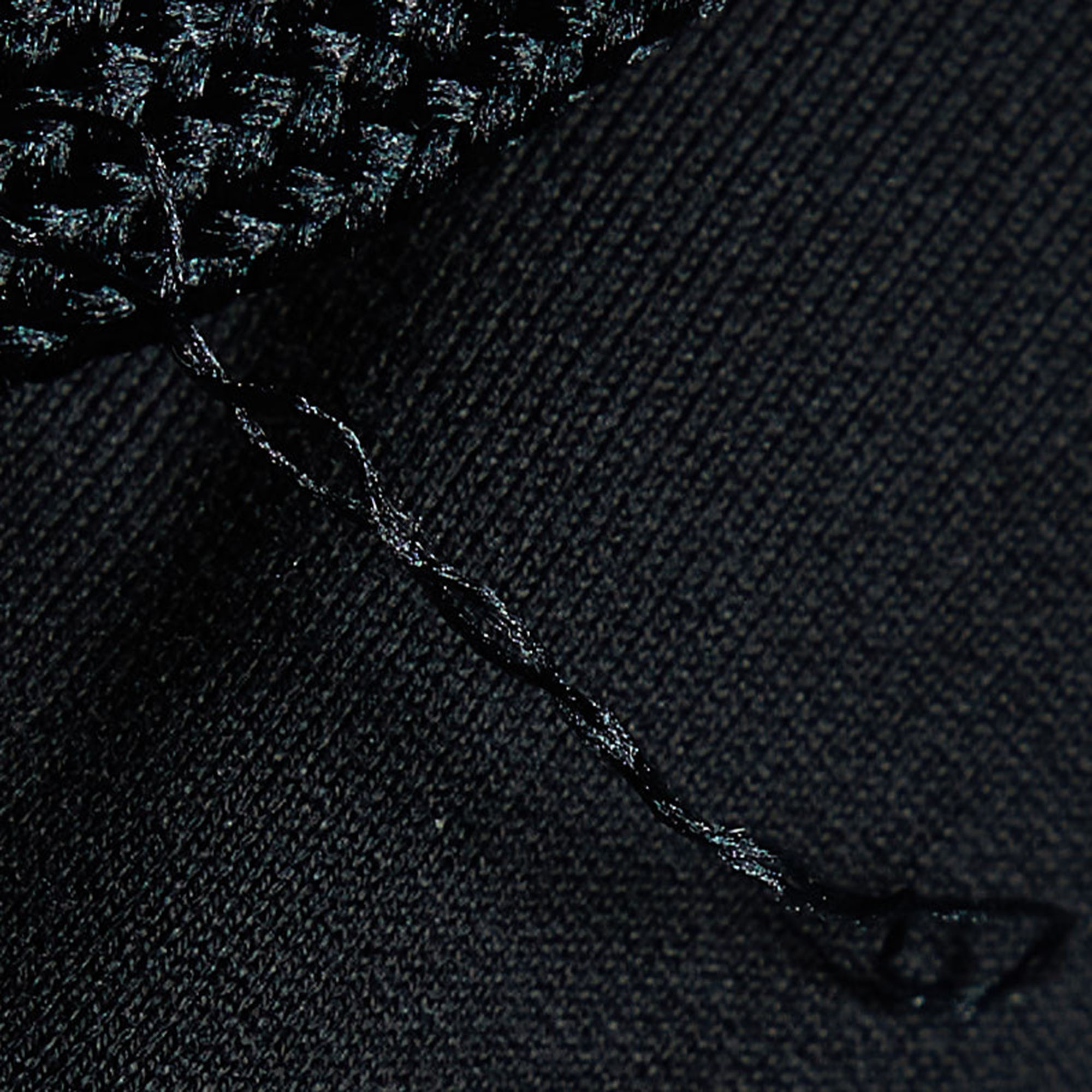 Emilio Pucci Black Cotton Knit Printed Hem Zip Front Hooded Jacket L