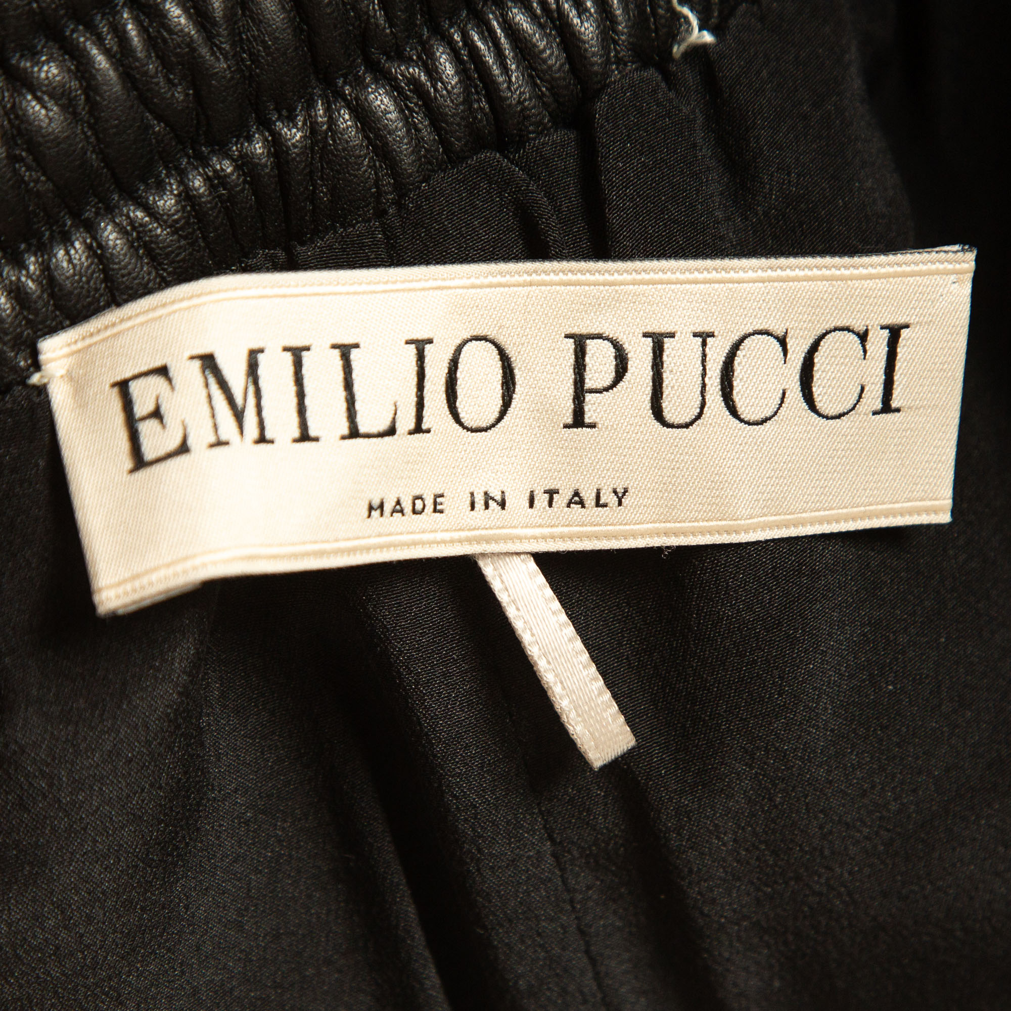 Emilio Pucci Black Patterned Cotton Elasticated Waist Shorts S