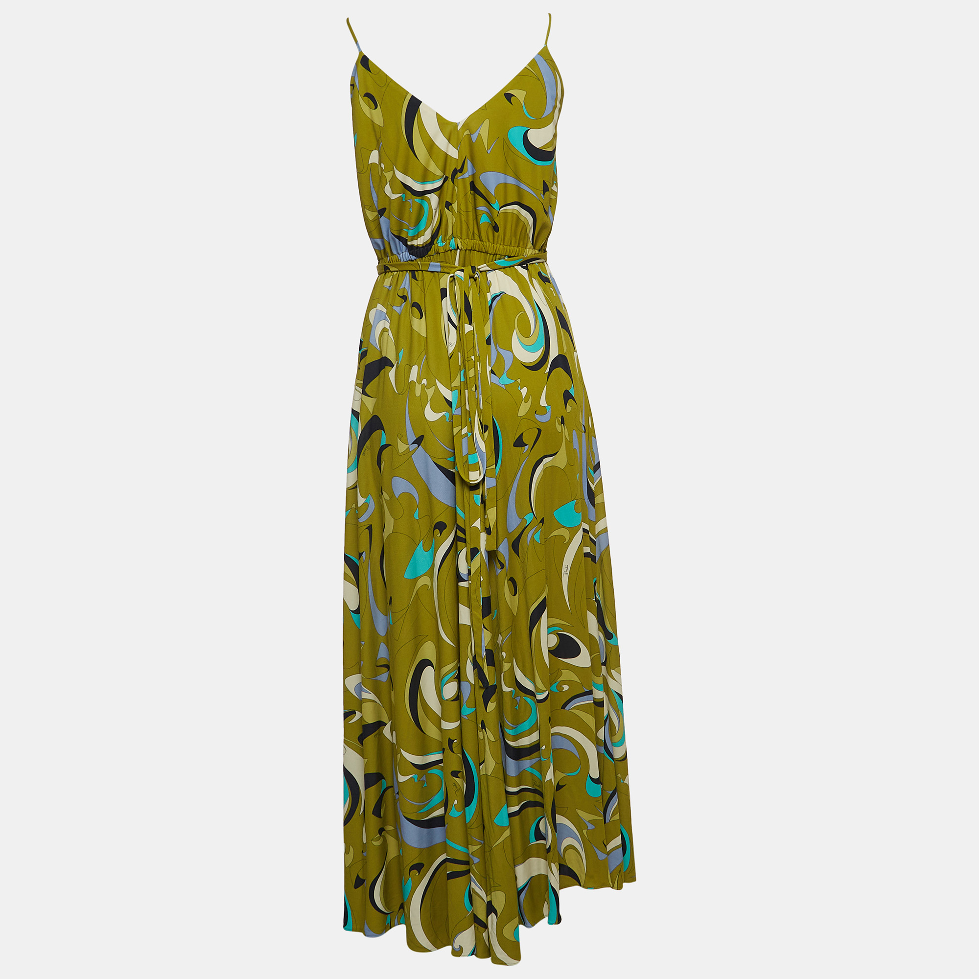 Emilio Pucci Green Printed Jersey Wrap Dress 
Emilio Pucci Green Printed Jersey Wrap Dress