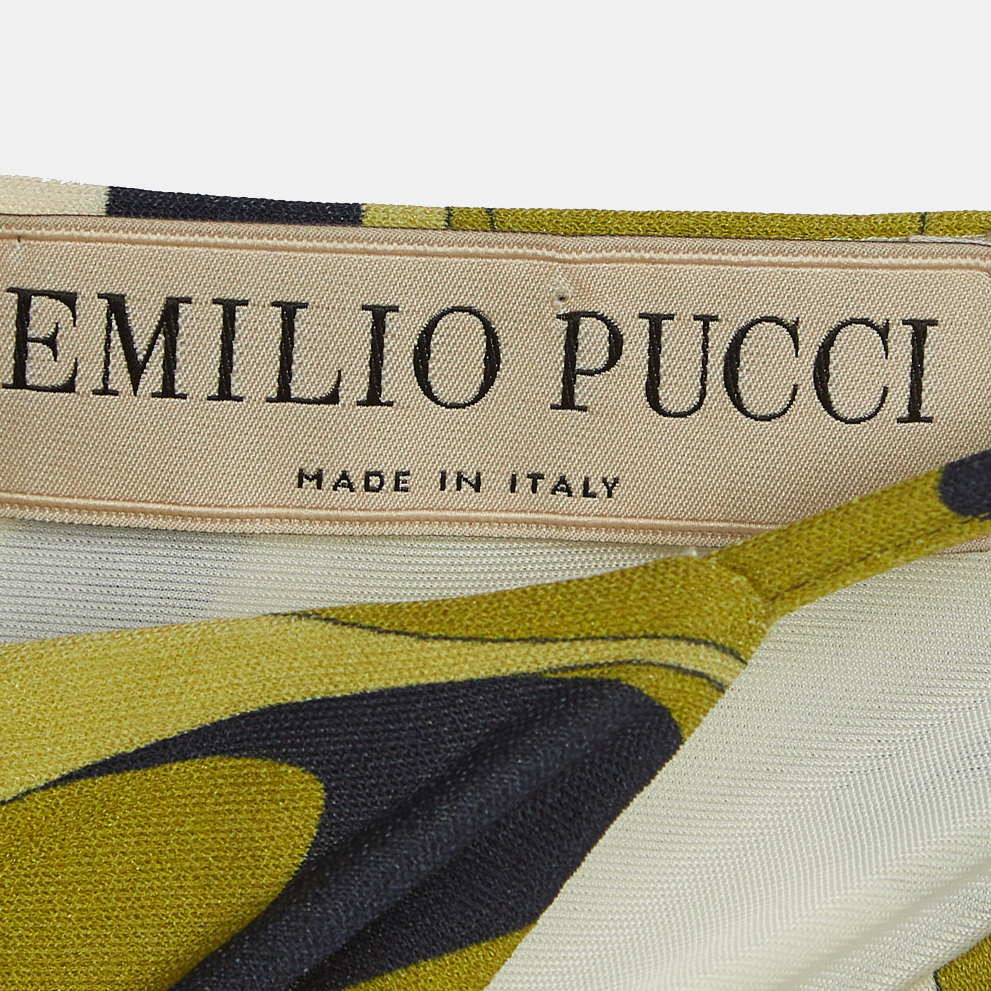 Emilio Pucci Green Printed Jersey  Wrap Dress S