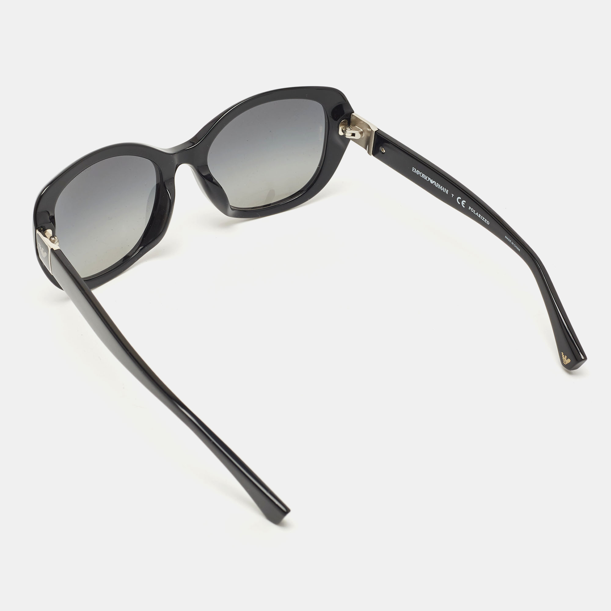 Emporio Armani Black Gradient Polarized Sunglasses