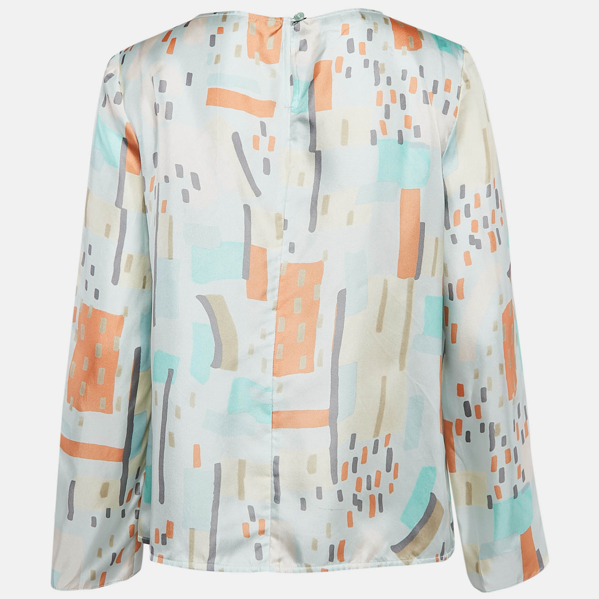 Emporio Armani Multicolor Geometric Print Silk Blouse M