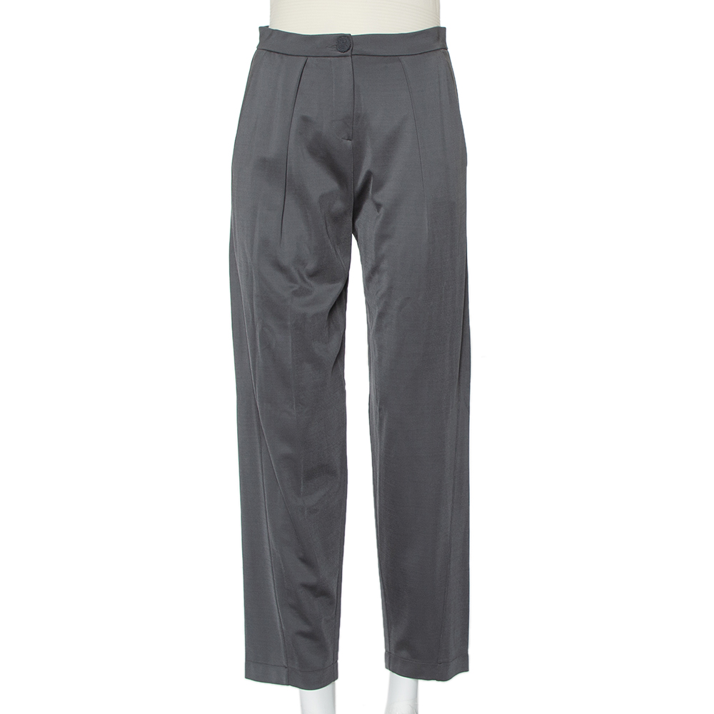 Emporio Armani Grey Knit Tailored Pants S