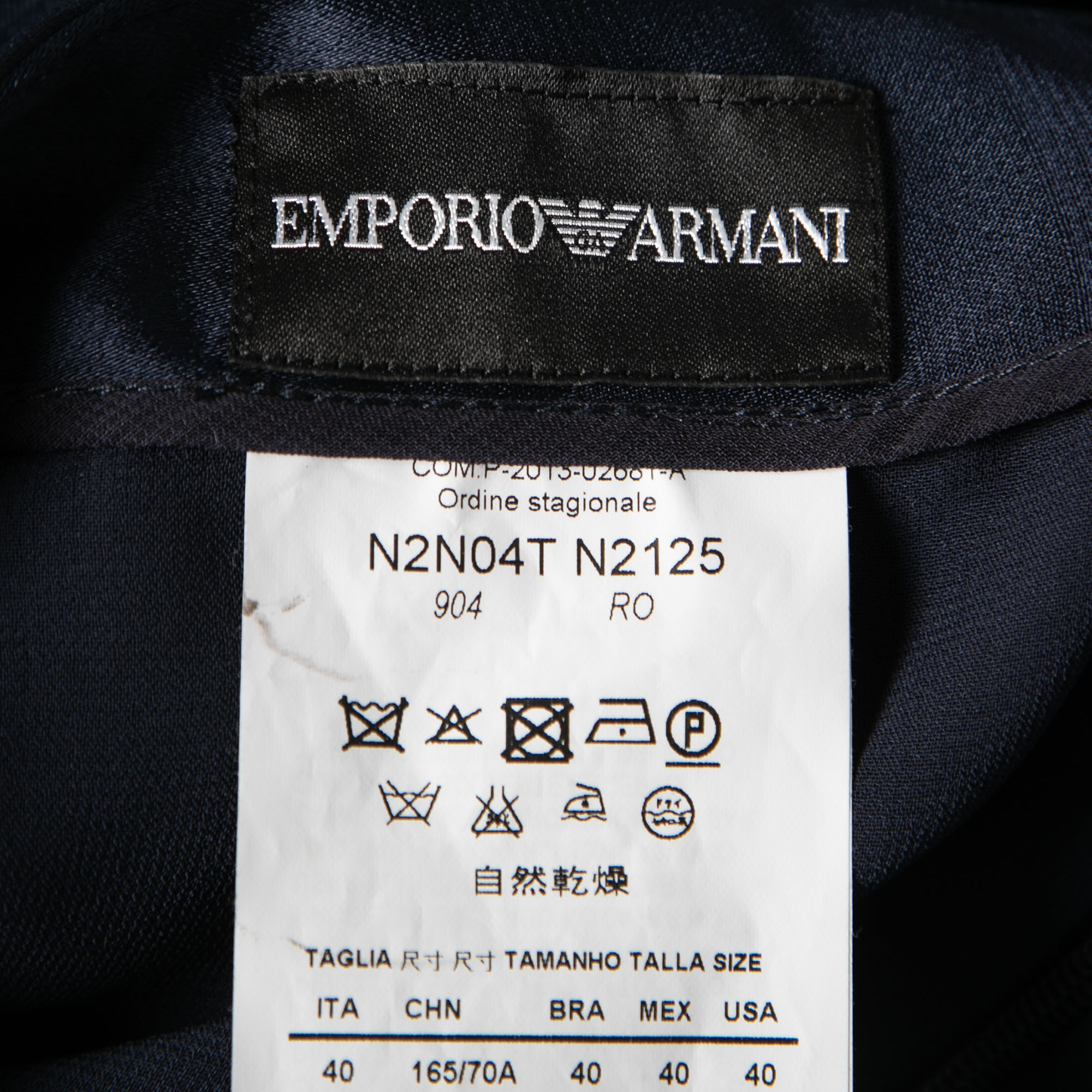 Emporio Armani Navy Blue Satin Short Skirt S