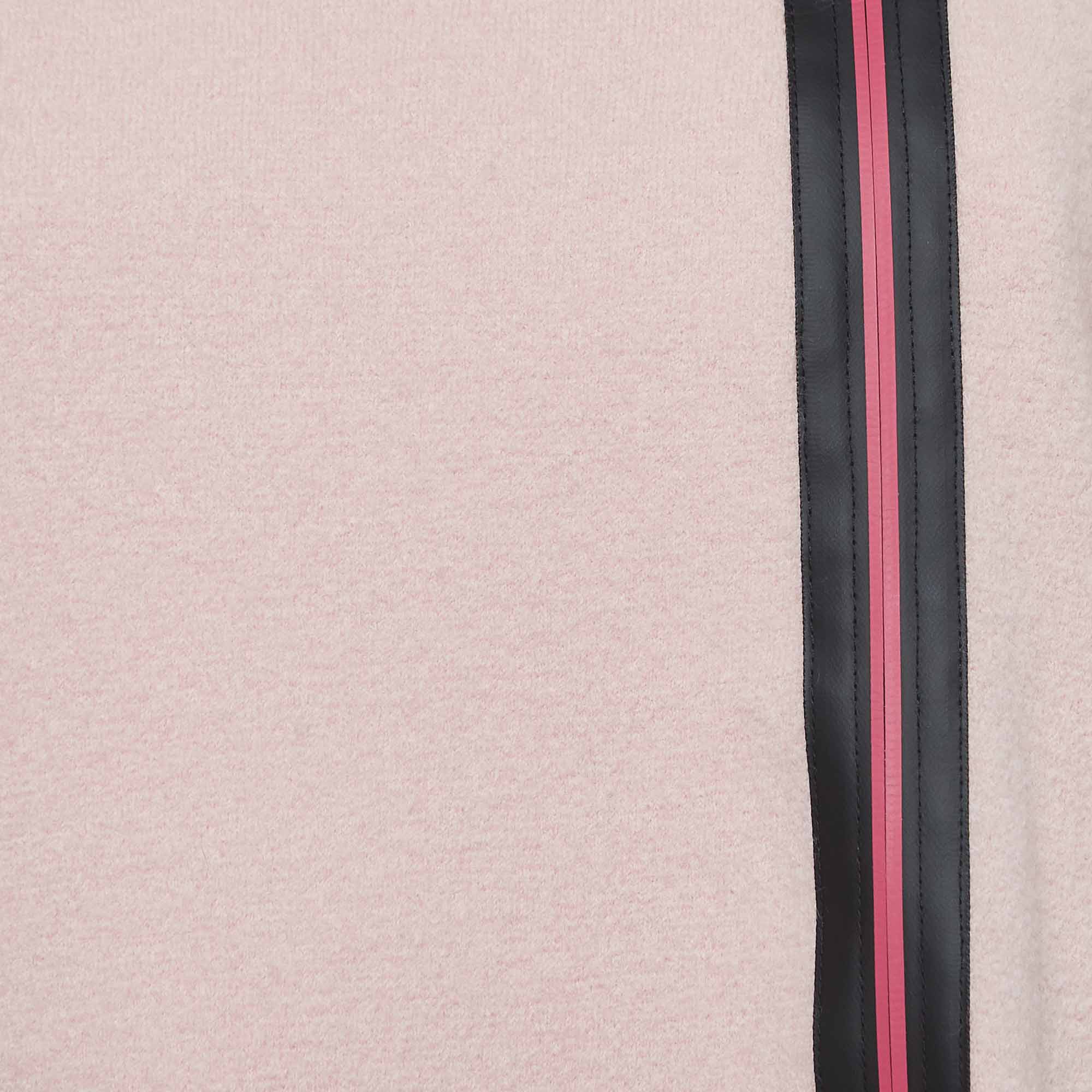 Emporio Armani Light Pink Wool Blend Zip Front Mid-Length Coat XS