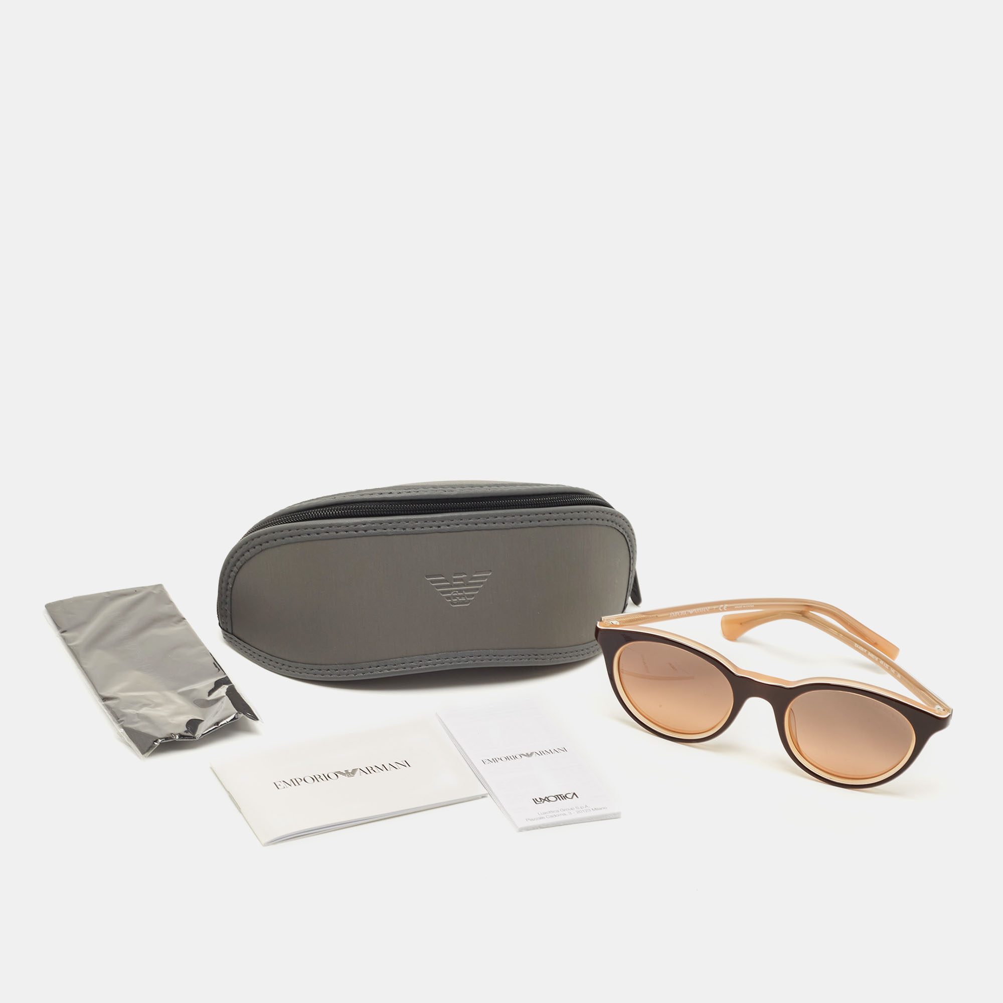 Emporio Armani Dark Brown EA4061F Round Sunglasses
