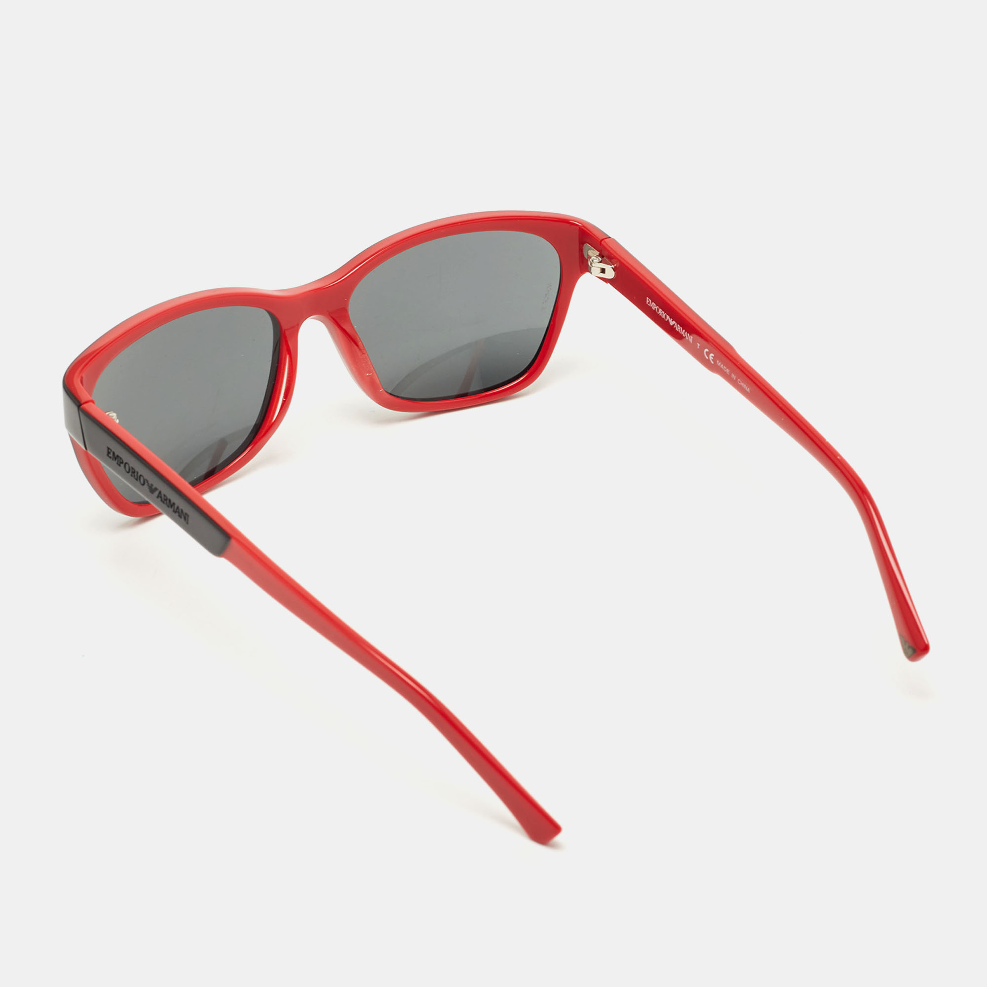 Emporio Armani Red/Black Gradient Rectangular Sunglasses