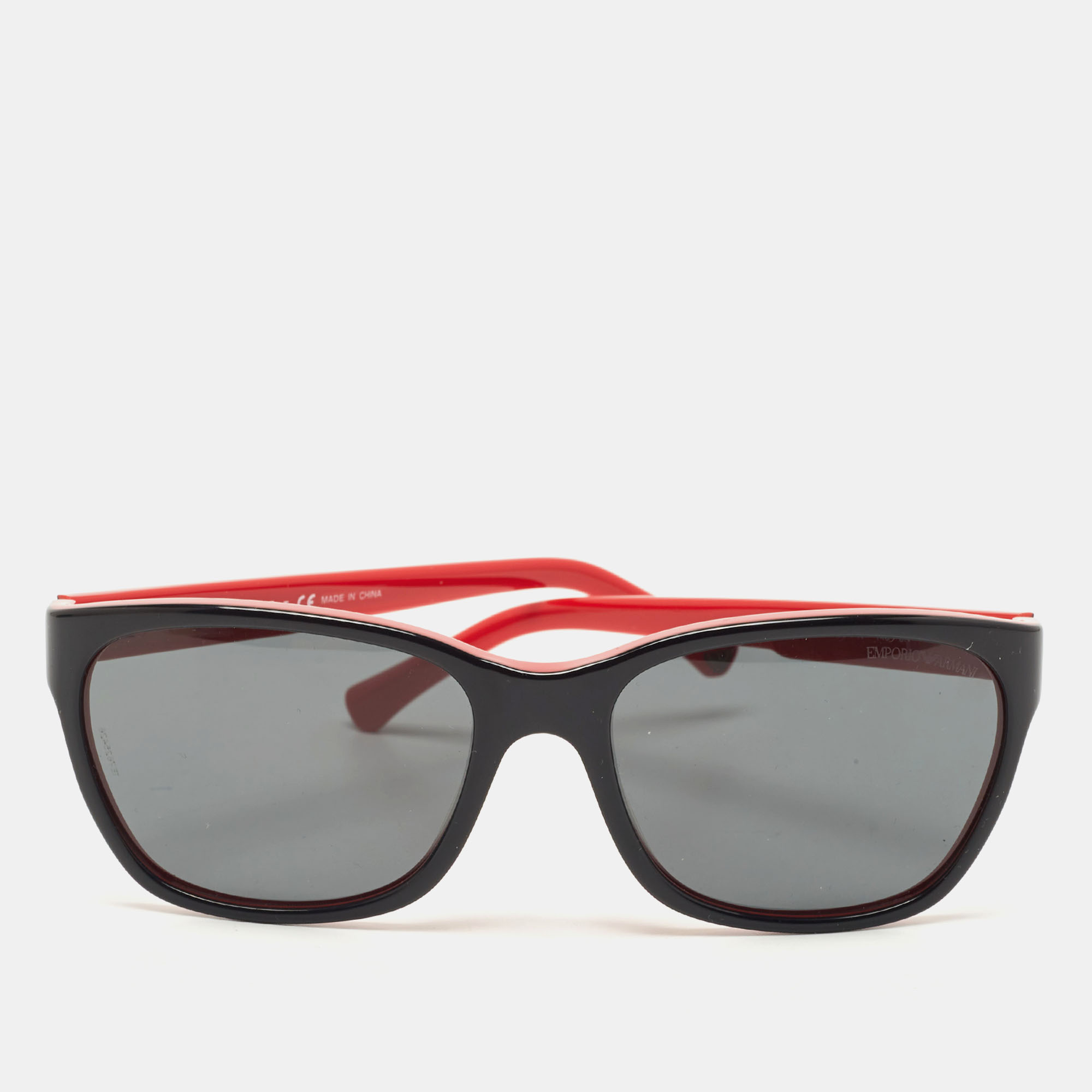 Emporio armani red/black gradient rectangular sunglasses