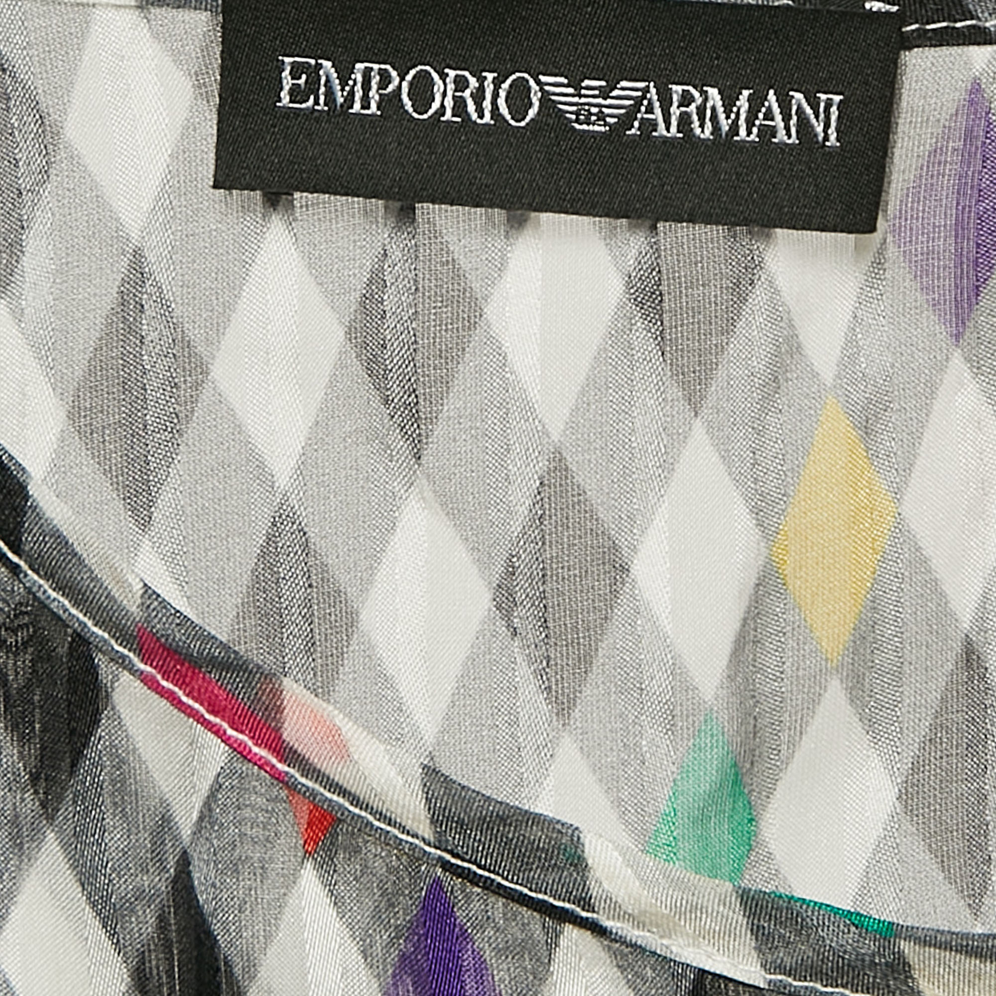 Emporio Armani Multicolor Embroidered Silk Loose Fit Top S