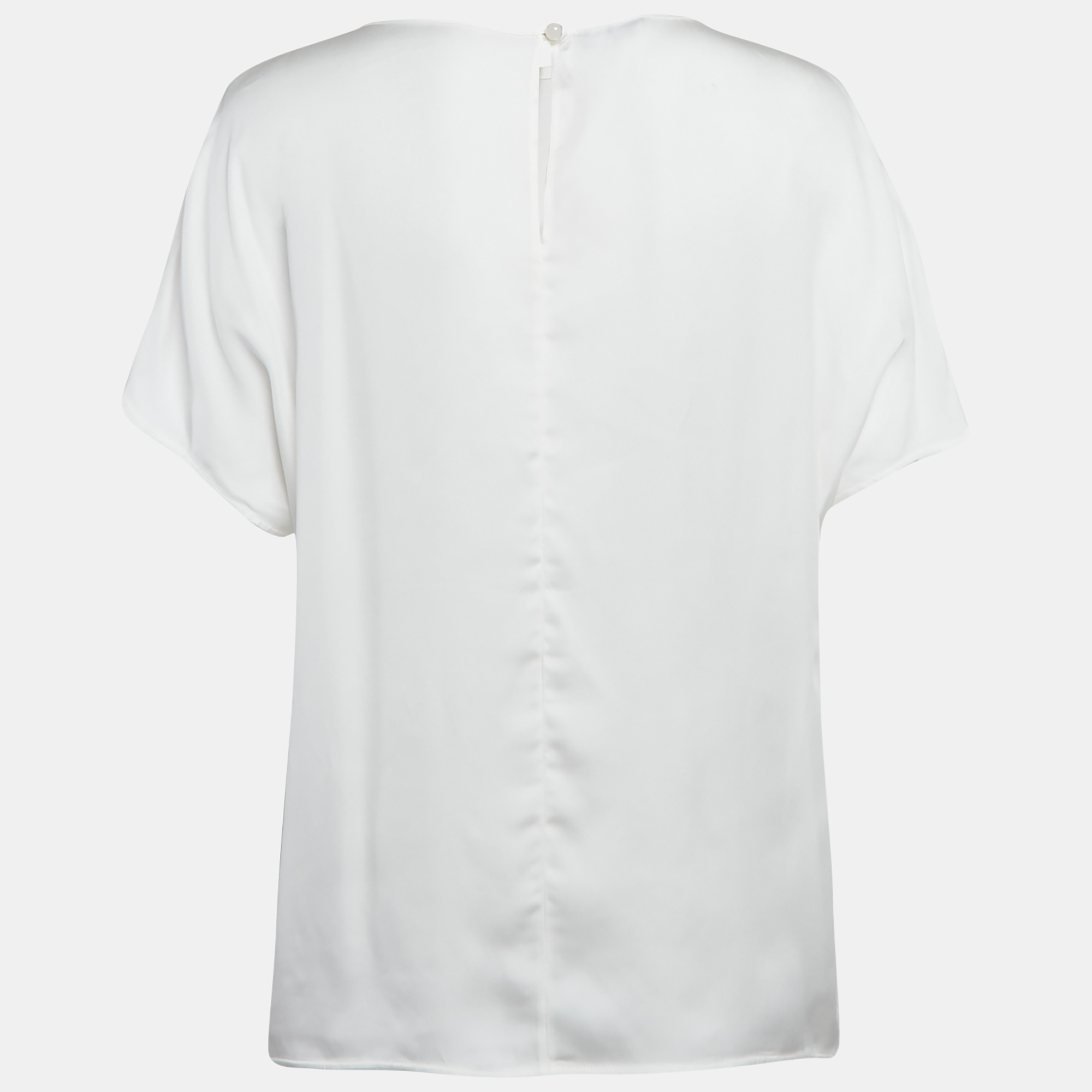 Emporio Armani White Crepe Top XXL