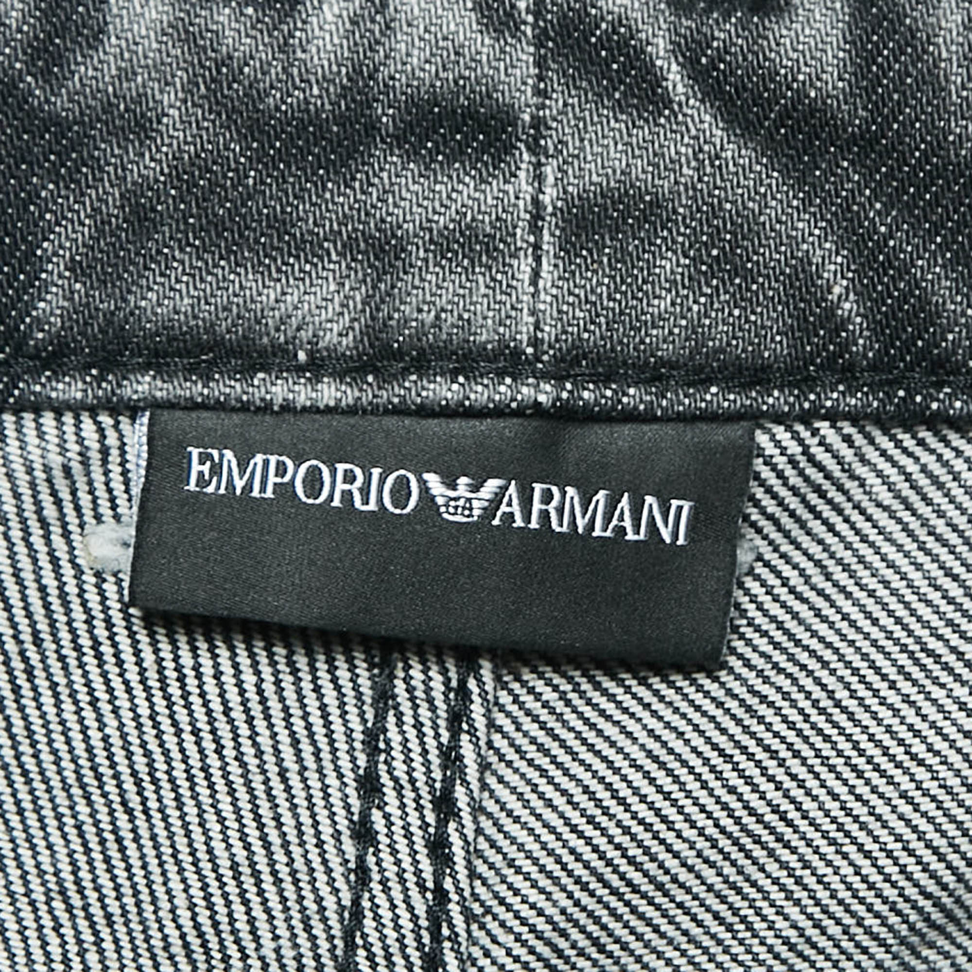 Emporio Armani Black Washed And Logo Print Denim Jeans M Waist 29