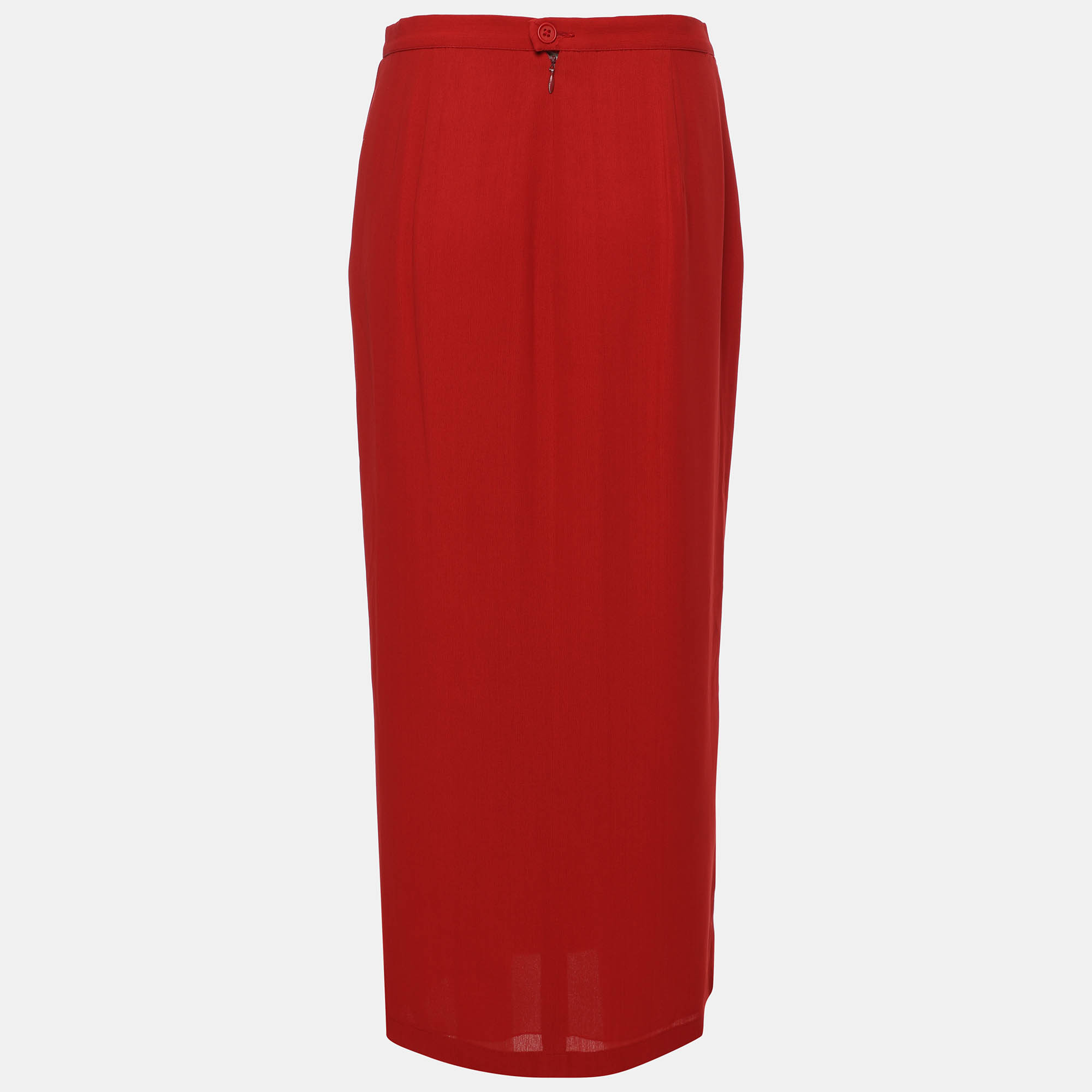 Emporio Armani Red Viscose Maxi Skirt M