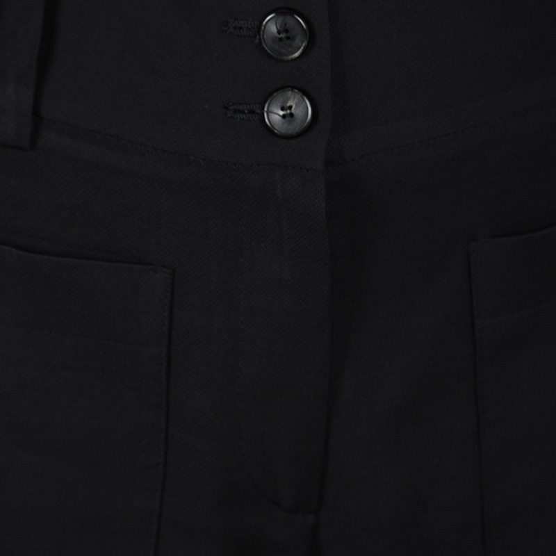 Emporio Armani Black Buckle Detail Trousers S