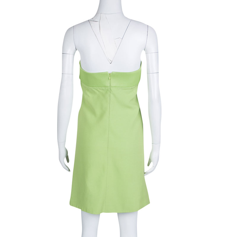 Emporio Armani Green Strapless Dress M