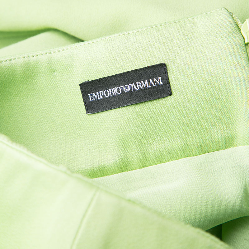 Emporio Armani Green Strapless Dress M