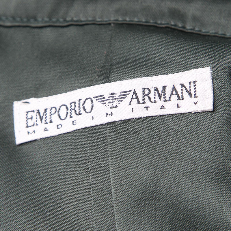 Emporio Armani Vintage Green Velvet Ruffle Front Cropped Sleeveless Jacket S