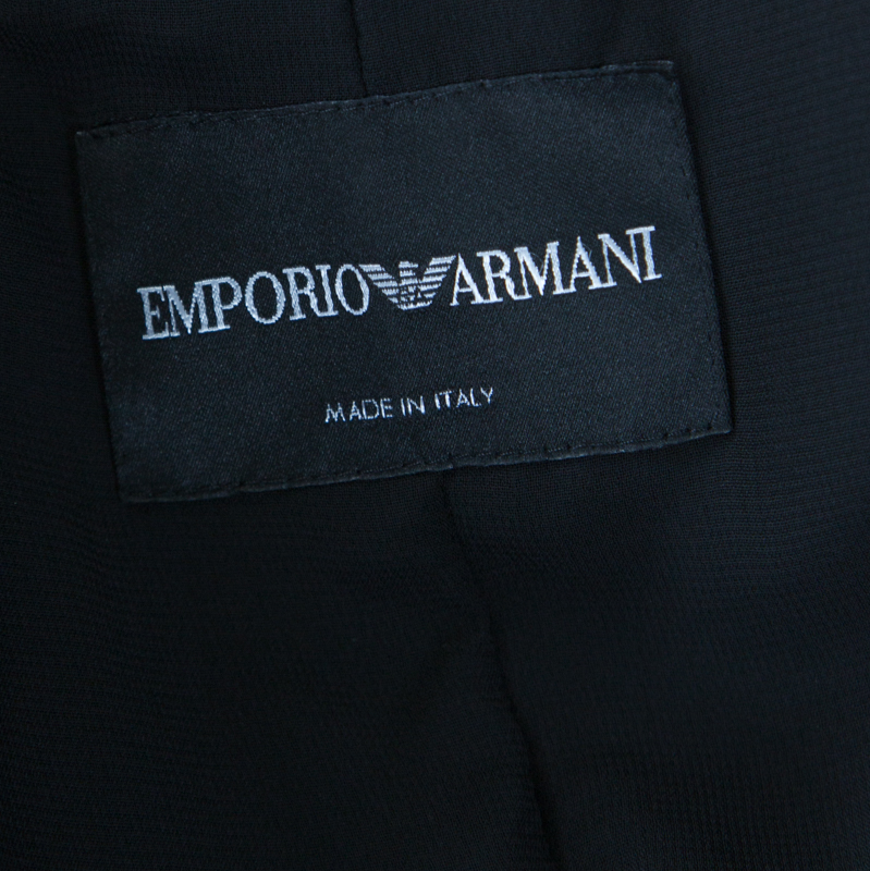 Emporio Armani Black Double Breasted Asymmetric Blazer S