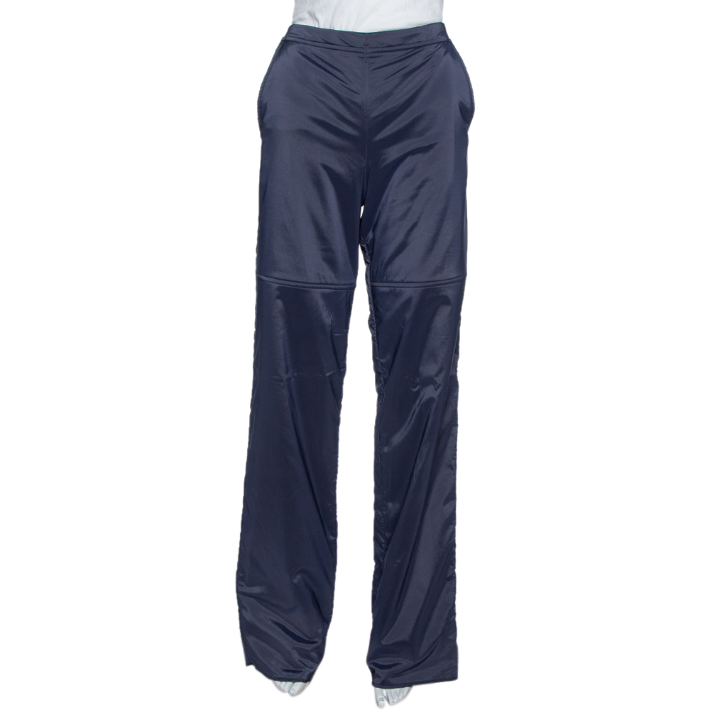 

Emporio Armani Navy Blue Padded Wide Leg Pants