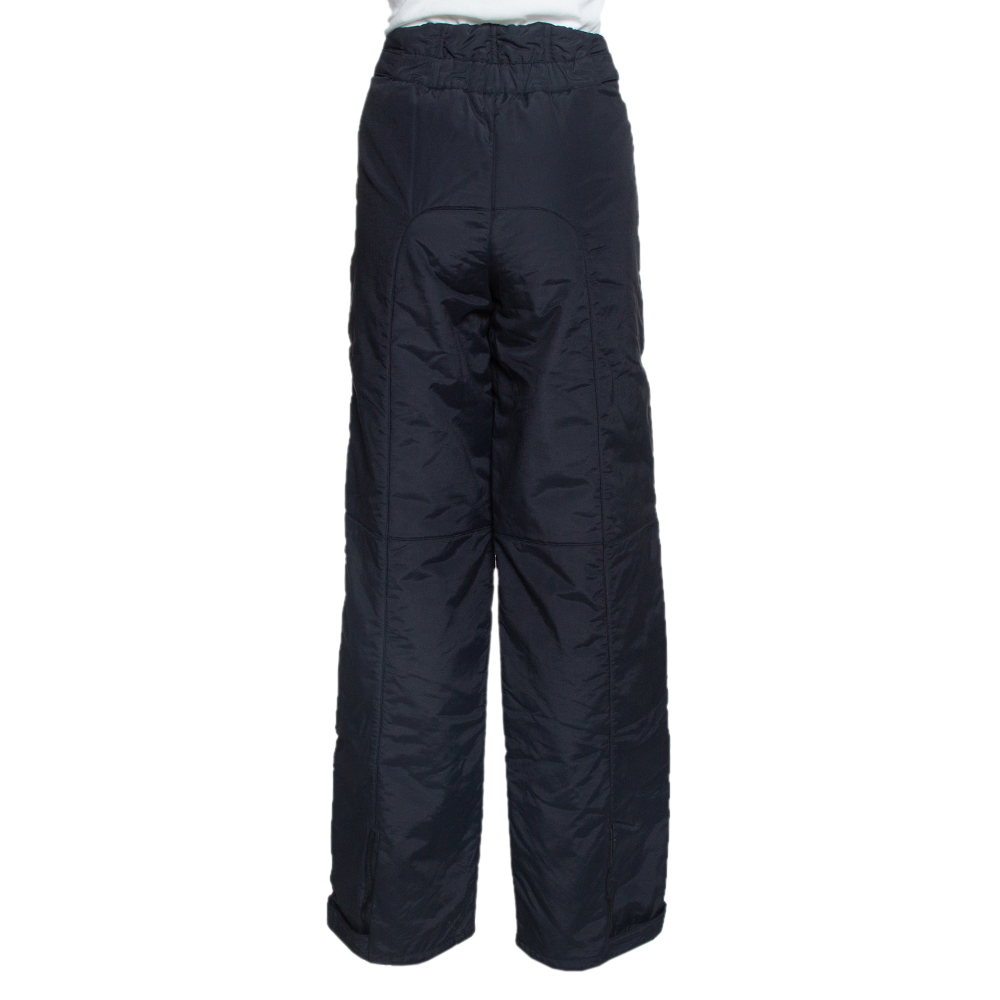 Emporio Armani Black Padded High Waist Technical Pants M