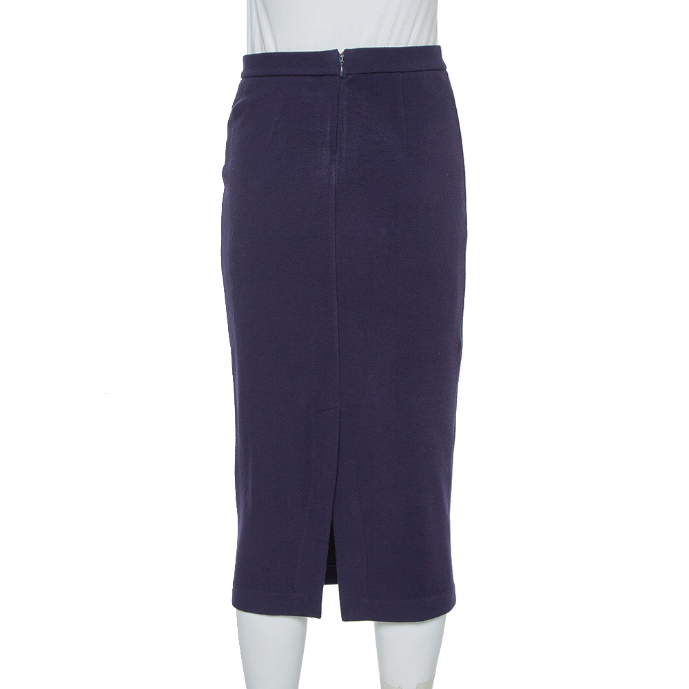 Emporio Armani Navy Blue Knit Pencil Skirt M